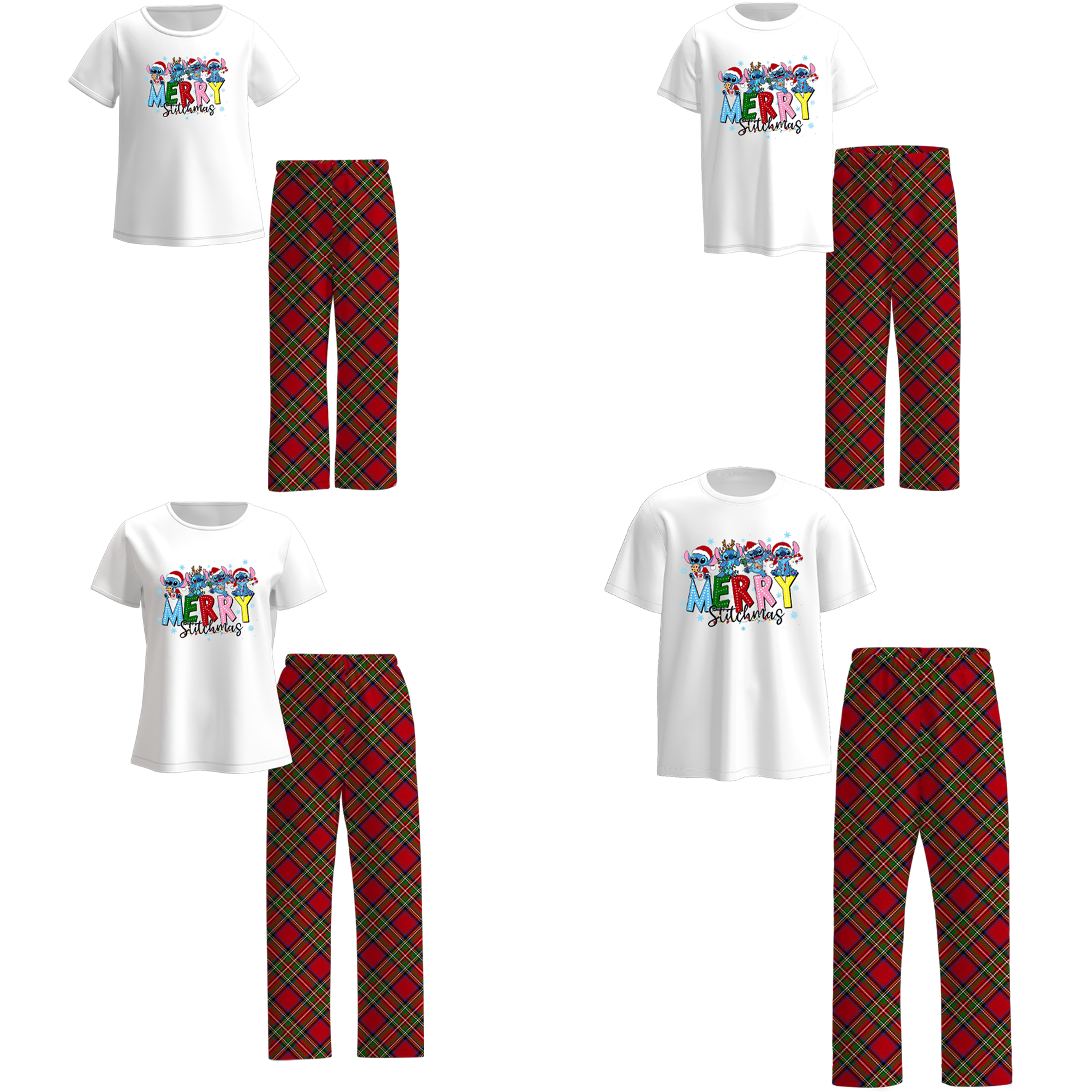 （Pre Order）Family Christmas Blue Dog Print Pajamas