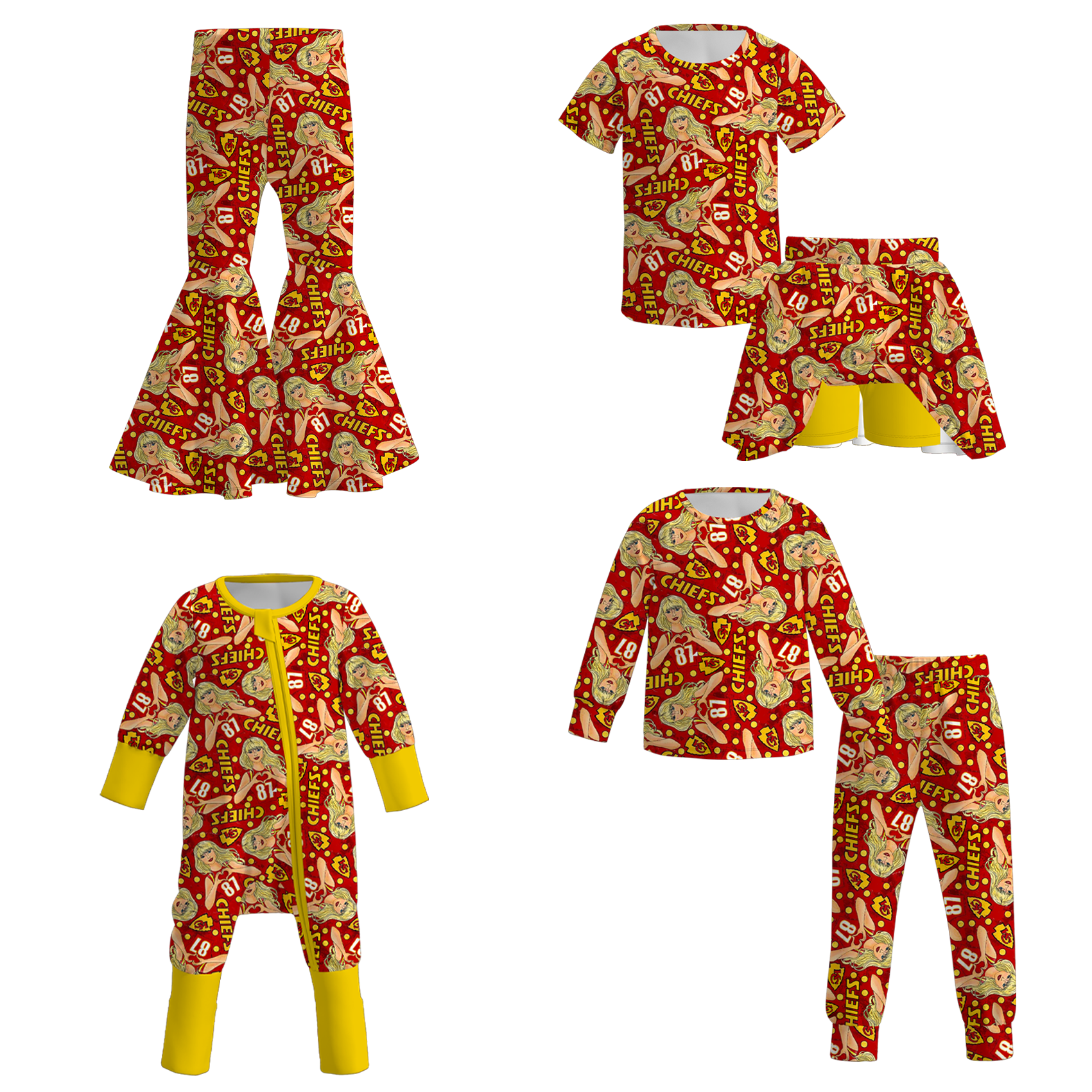 （Pre Order）Family Football TS Print Set,Pants＆Romper