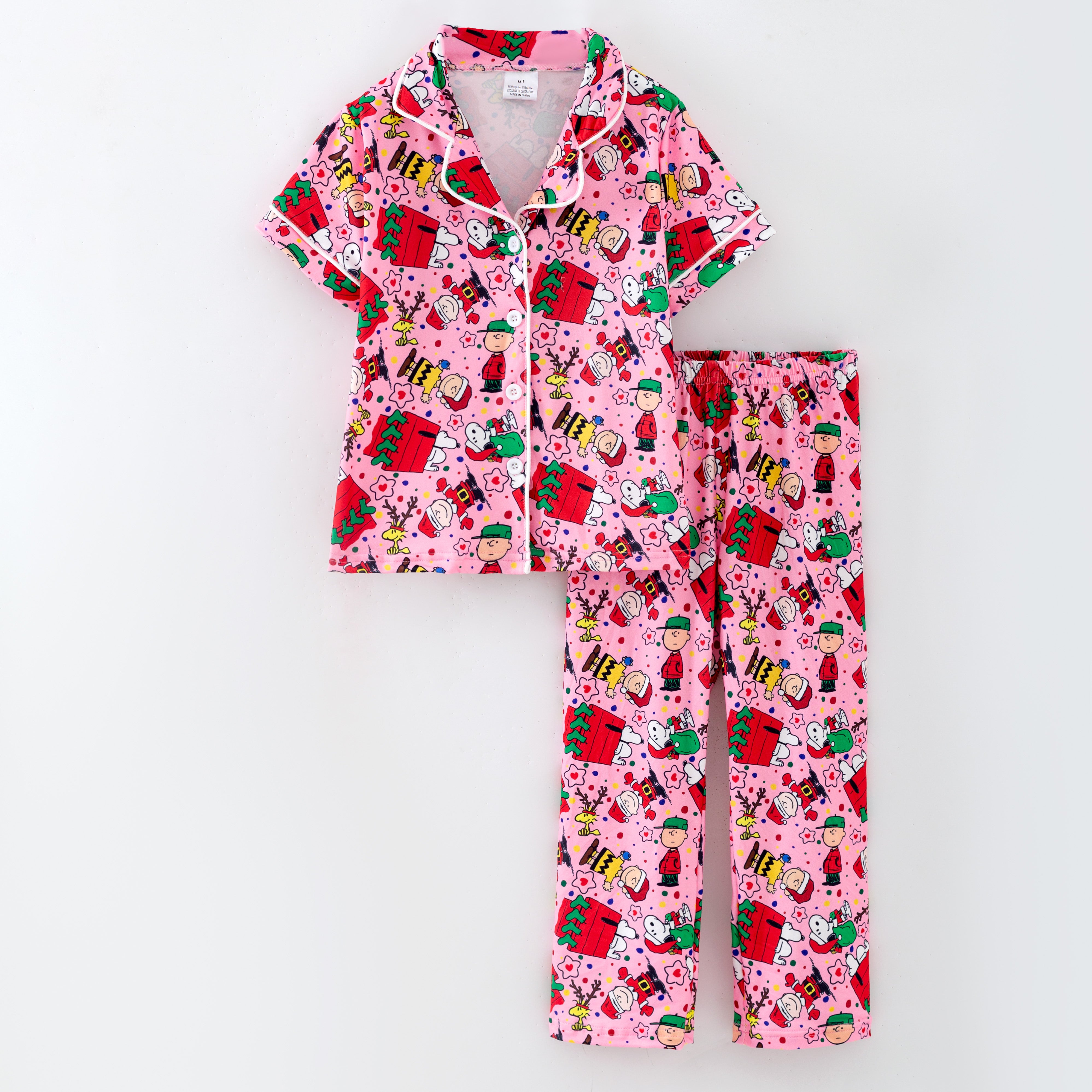 （Pre Order,Prepack Zone）Sisters Christmas Cartoon Print Pajamas&Romper（Mix Size）