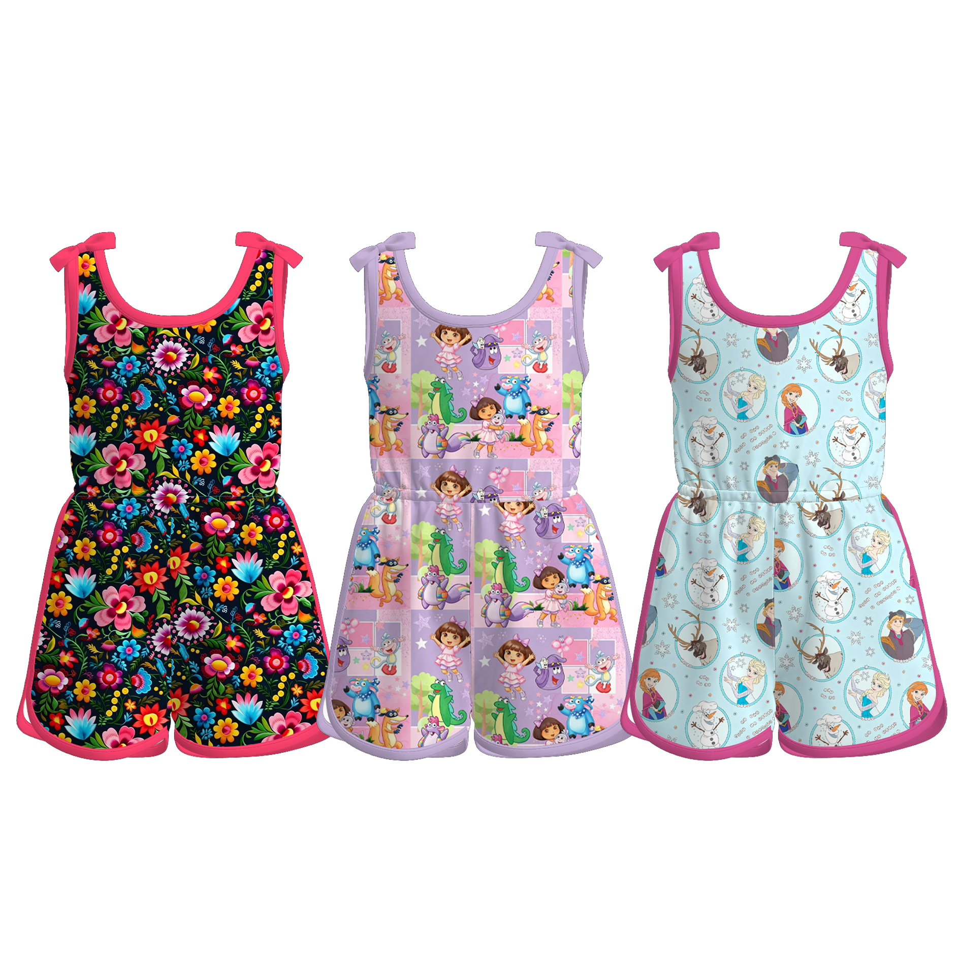 （Pre Order+Prepack Zone）Girls Spring&Summer Print Jumpsuit