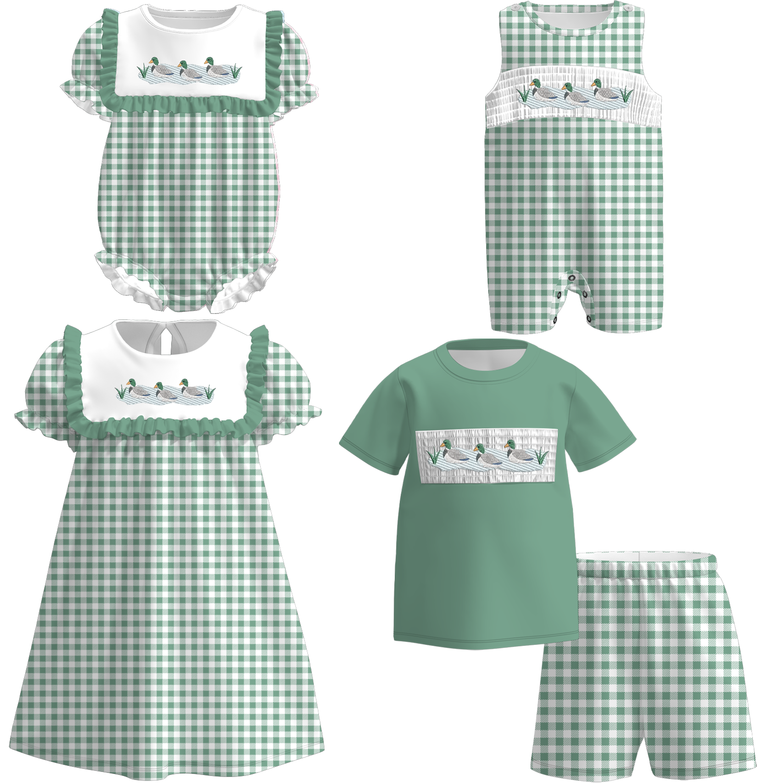（Pre Order）Siblings Spring&Summer Duck Embroidery Dress,Set&Romper