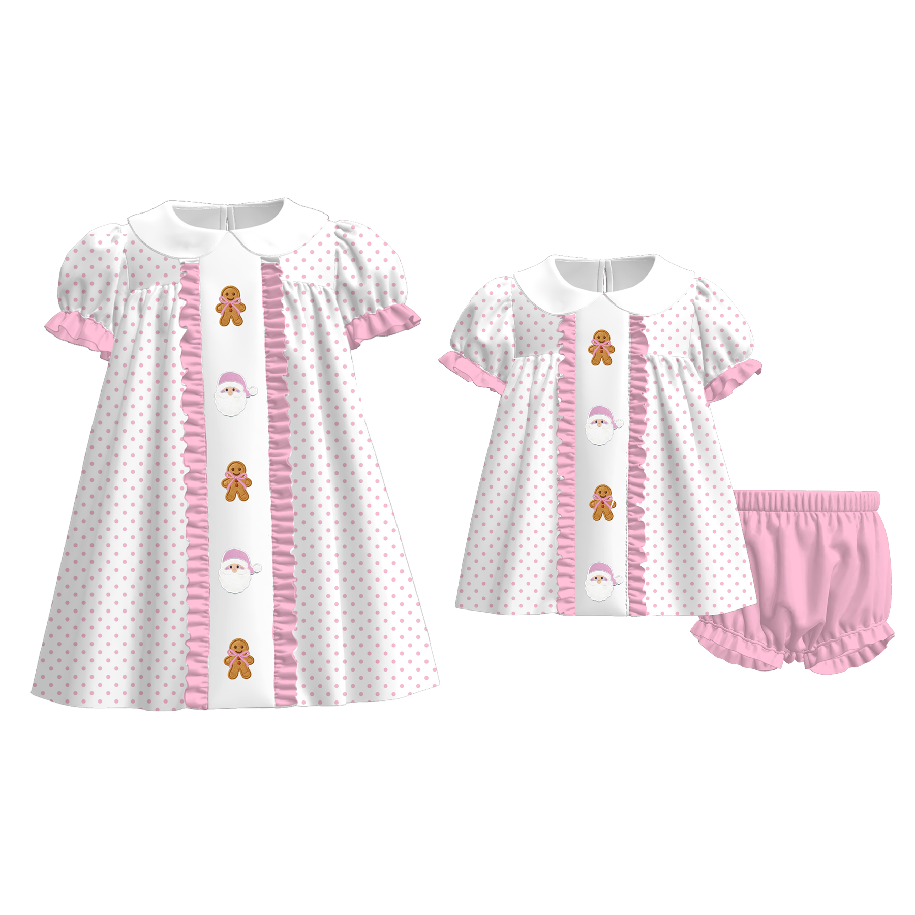 （Pre Order）Sisters Christmas Embroidery Dress&Romper