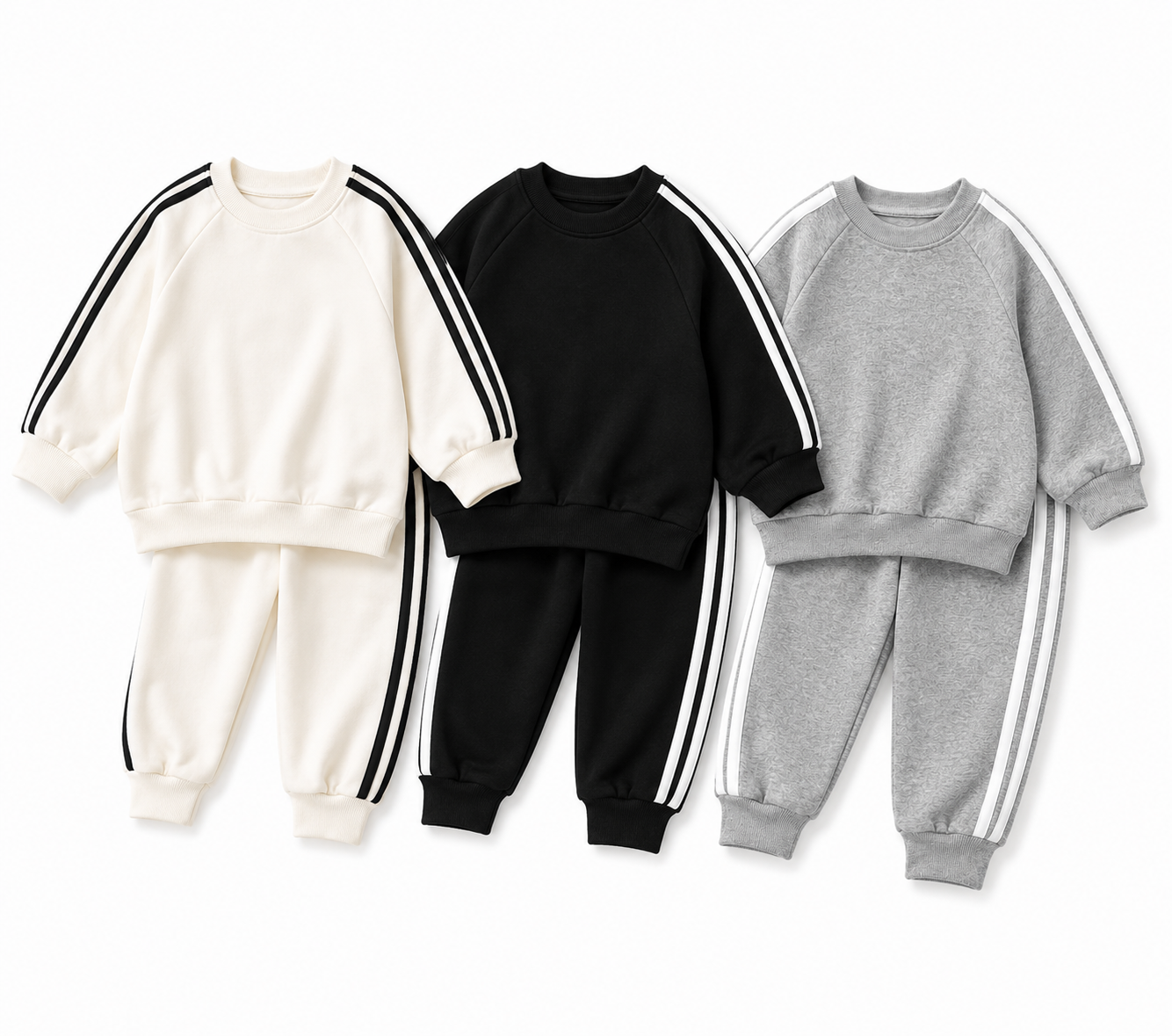 （Pre Order 2 Weeks）Unisex Fall Solid Color Sweatshirt Set