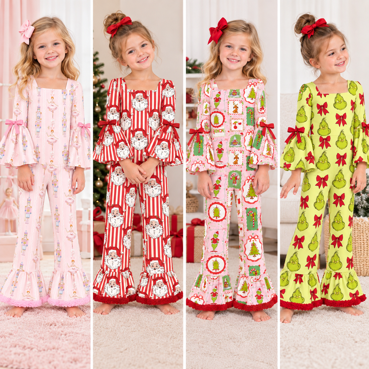 （Weekly Pre-Order）Girls Christmas Print Jumpsuit（Ends 10.6）