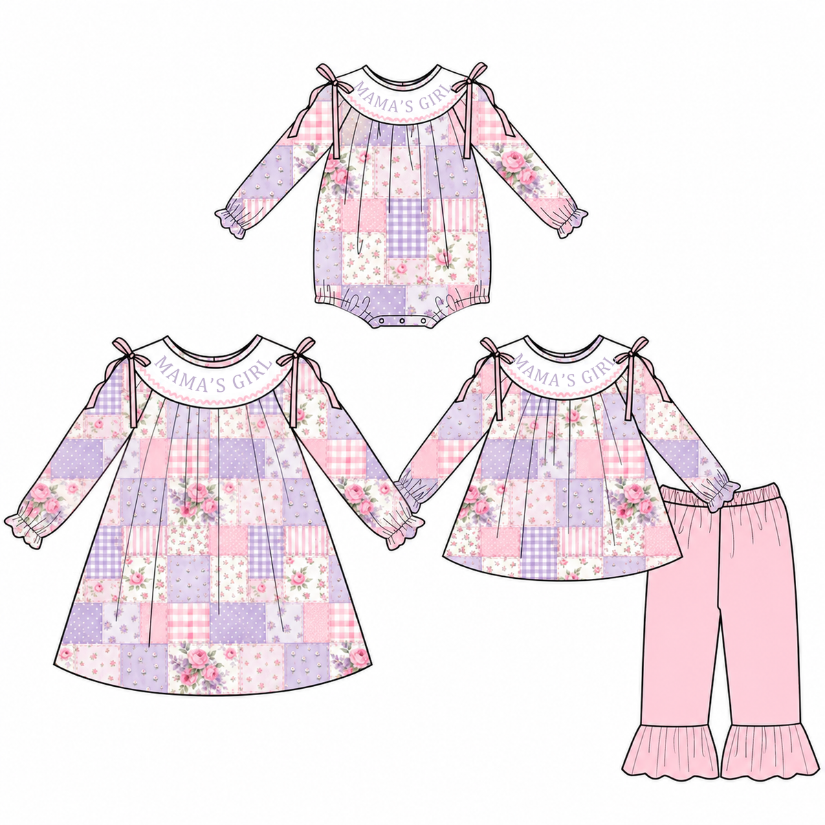 （Weekly Pre-Order）Sisters Spring&Summer MAMAS GIRL Embroidery Smocked Dress,Set&Romper（Ends 10.28）