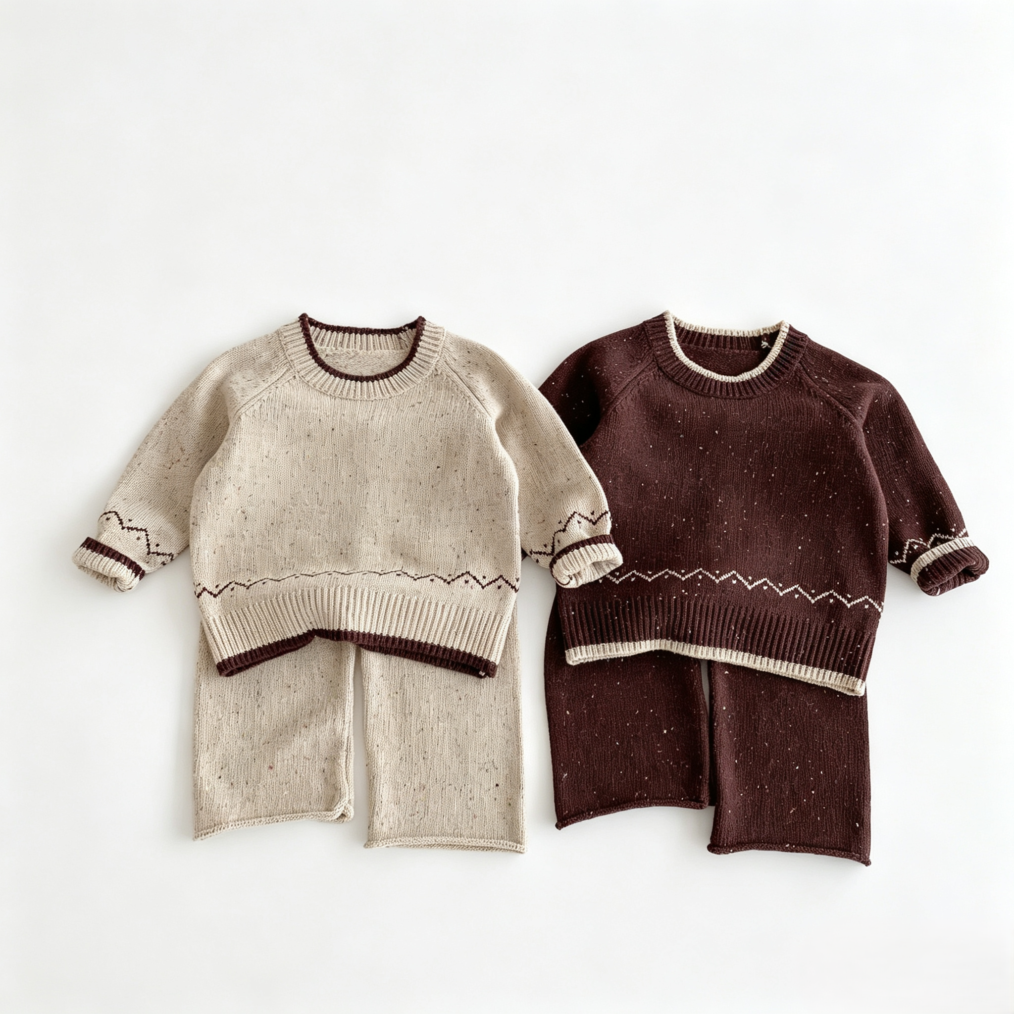 （Pre Order 2 Weeks）Unisex Fall Jacquard Knitted Set