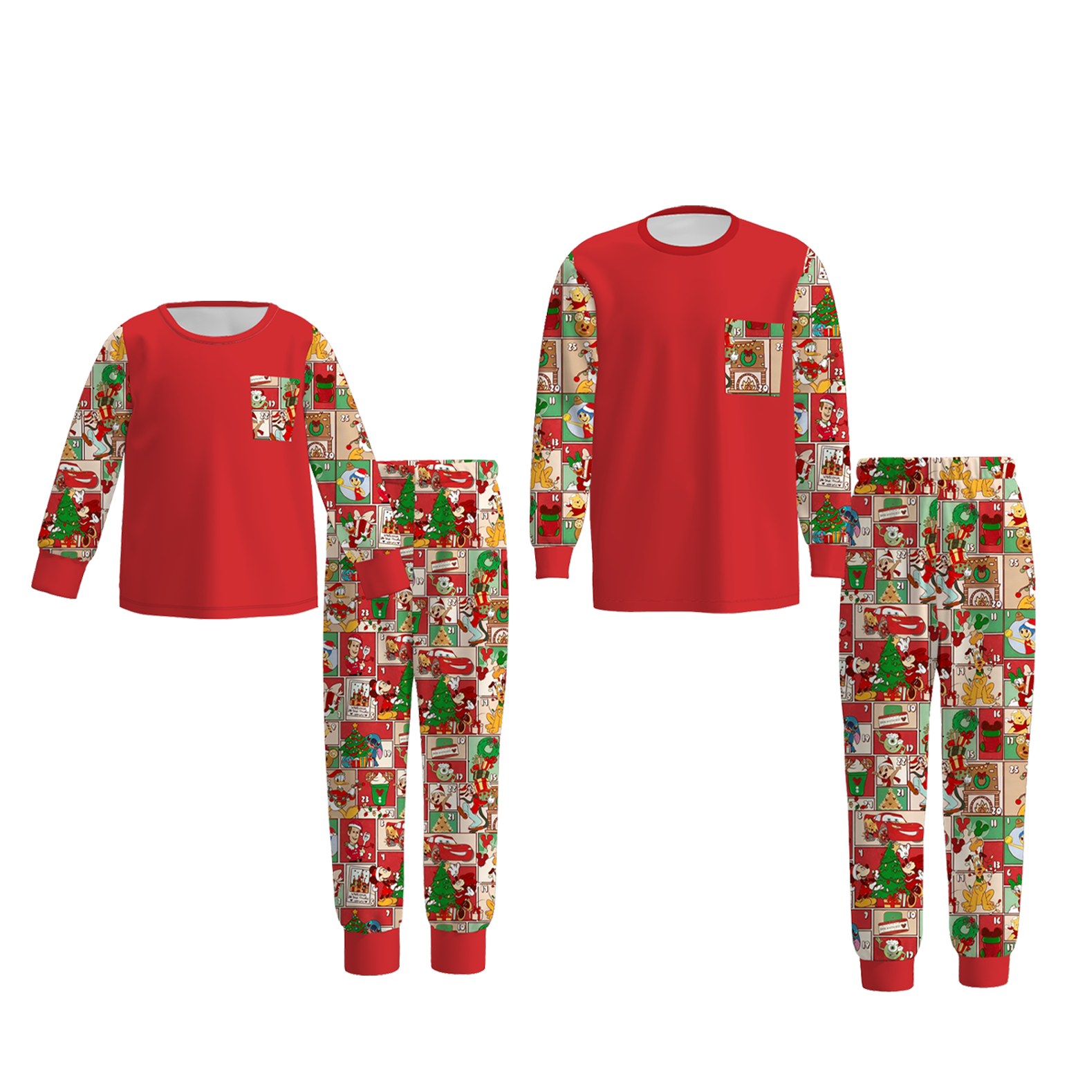 （Pre Order）Family Christmas Cartoon Print Pajamas