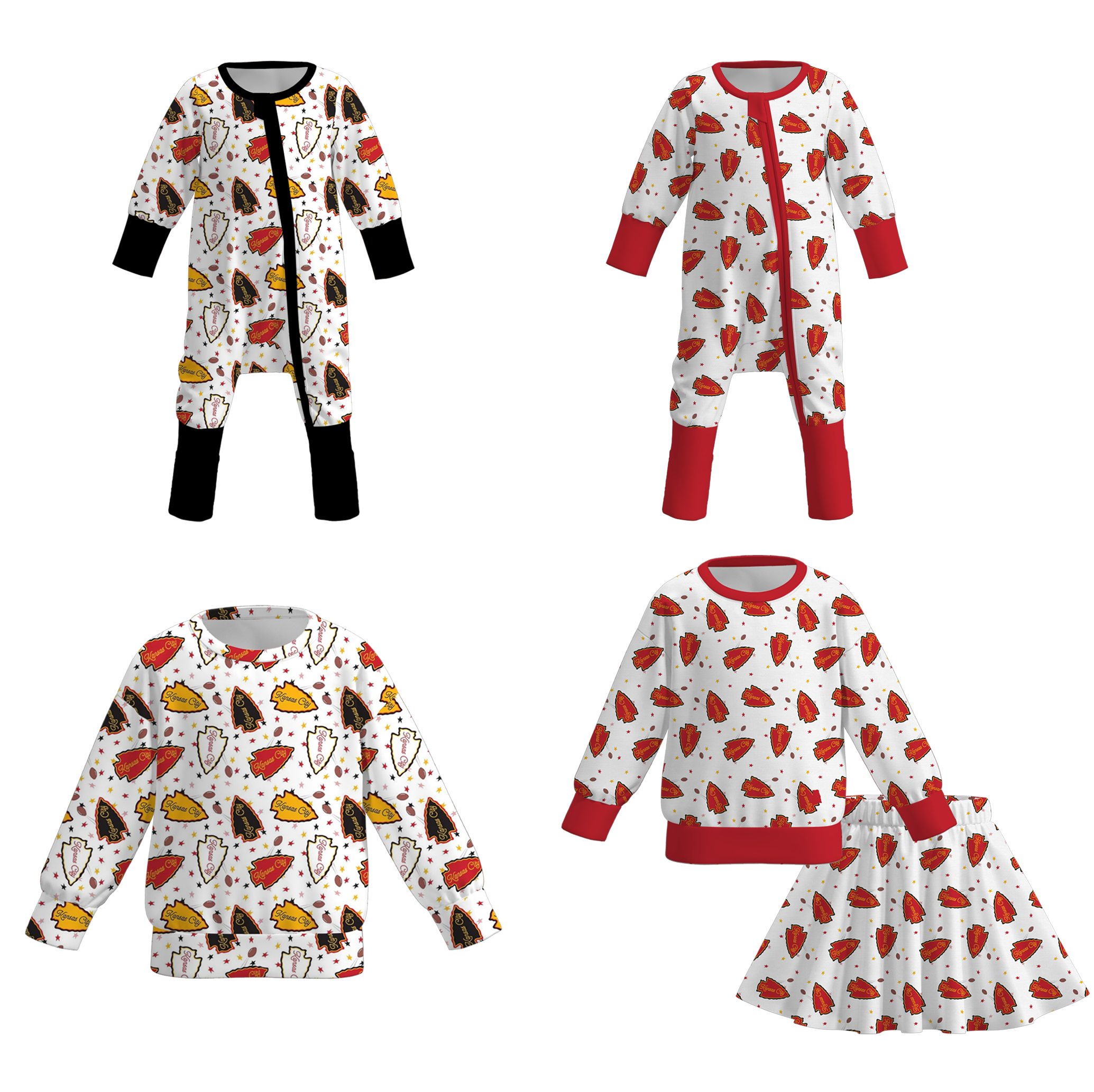 （Pre Order）Family Football Print Set,Top＆Romper