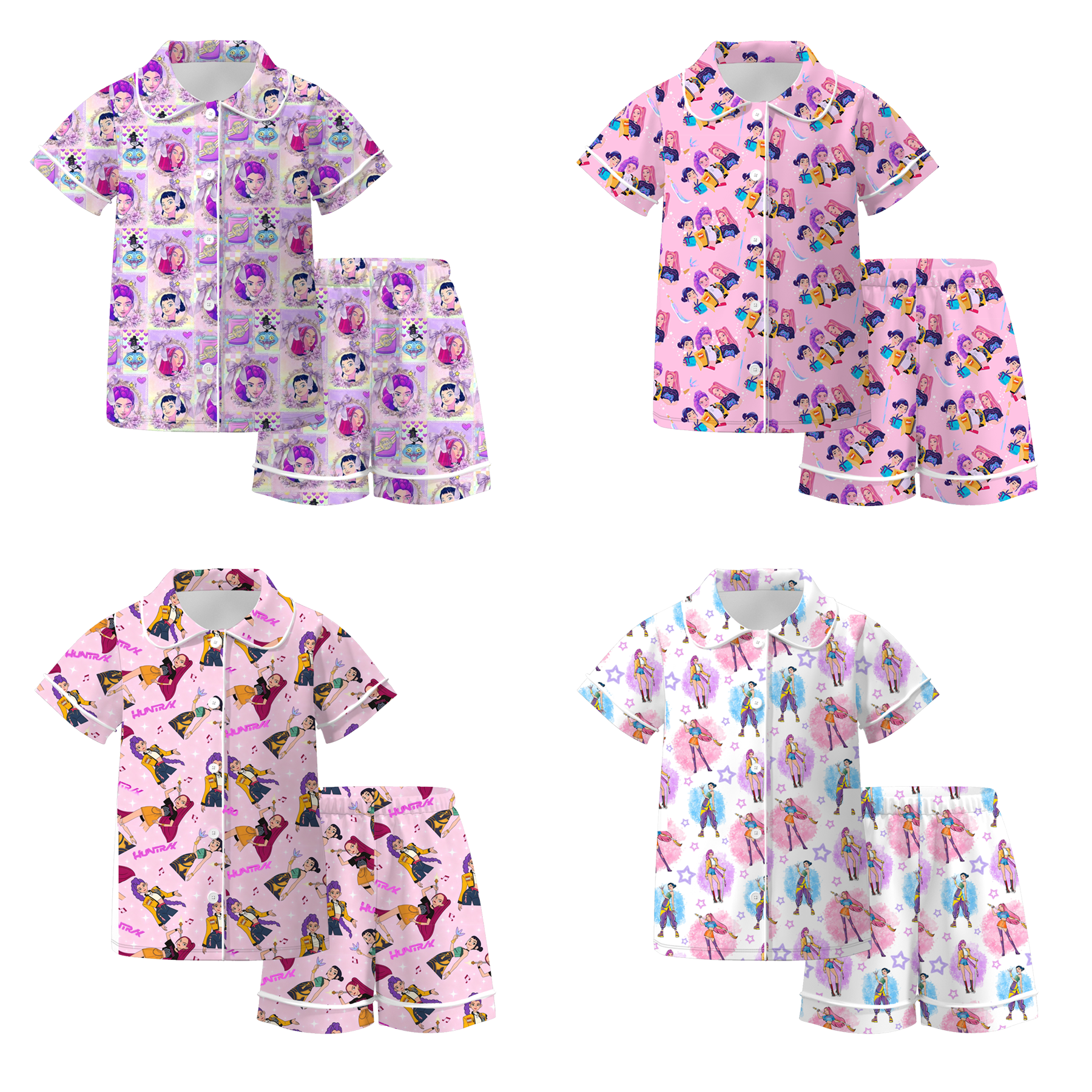 （Pre Order）Girls Spring&Summer Movie Character Print Pajamas