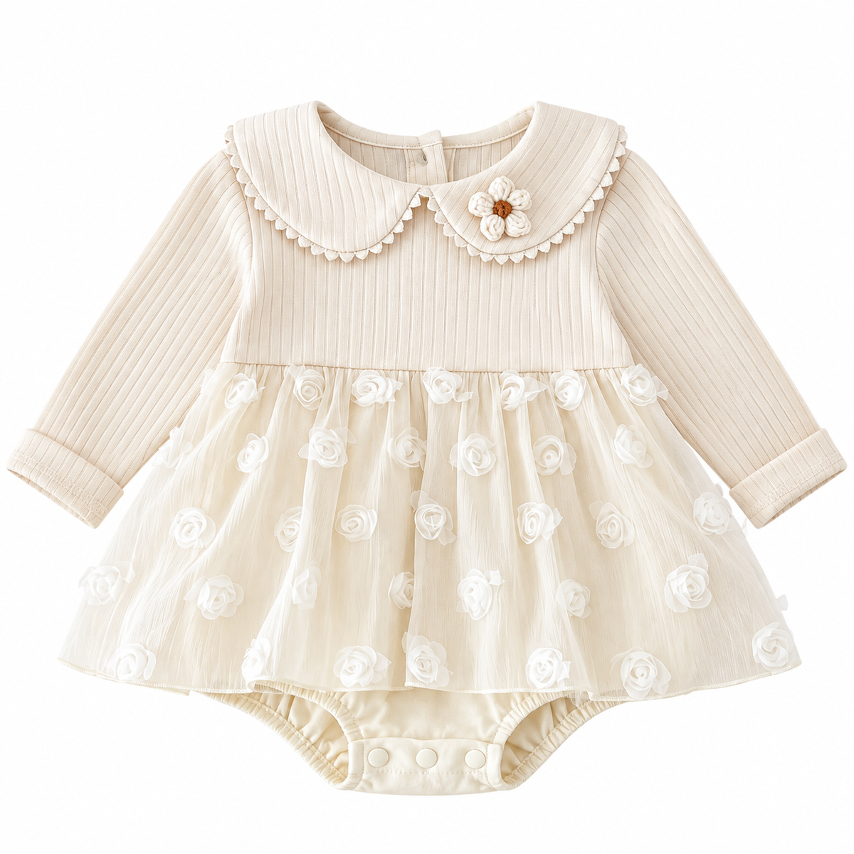 （Pre Order 2 Weeks）Toddler Girls Fall Floral Tulle Romper