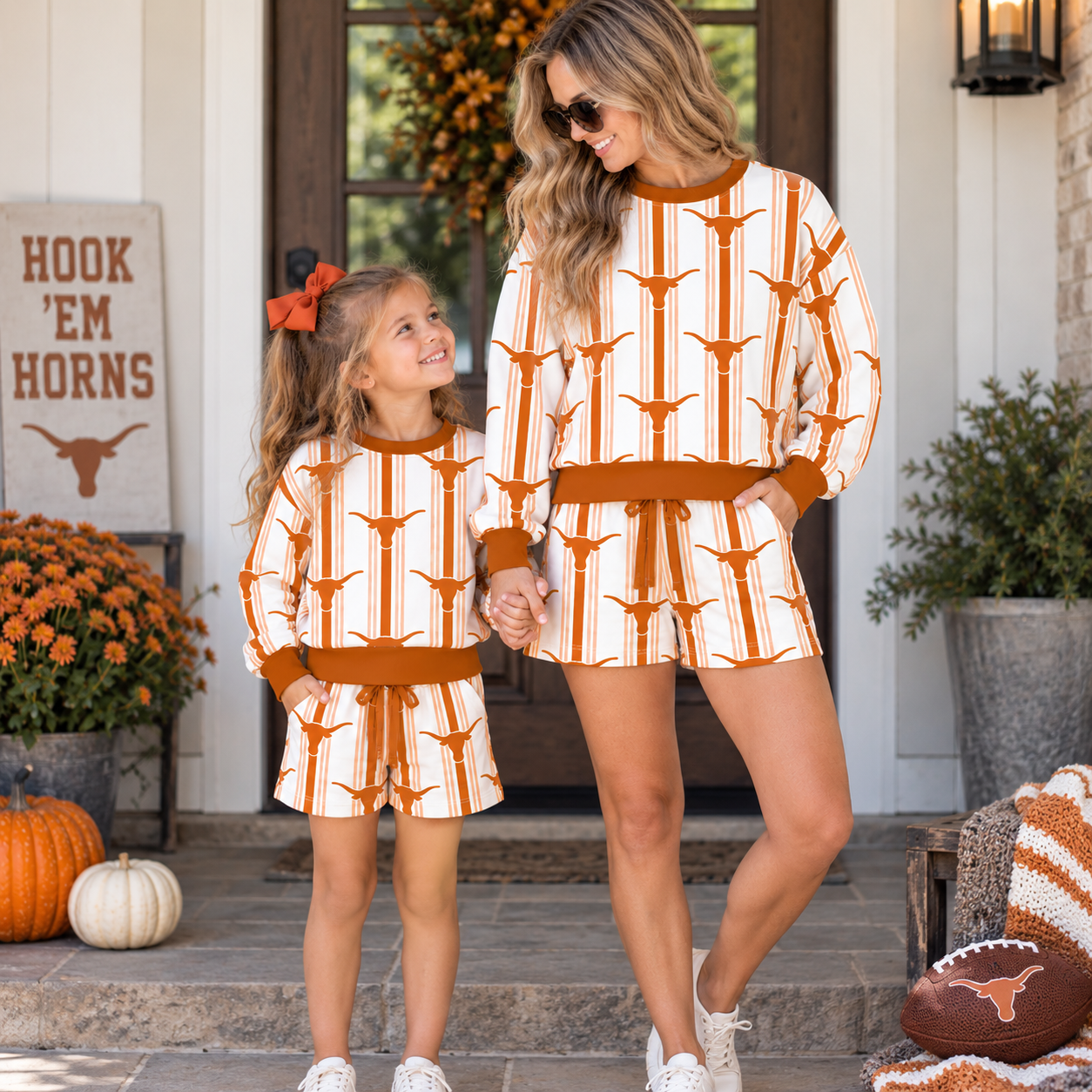 （Weekly Pre-Order）Mommy&Me Football Print Shorts Set（Ends 9.20）
