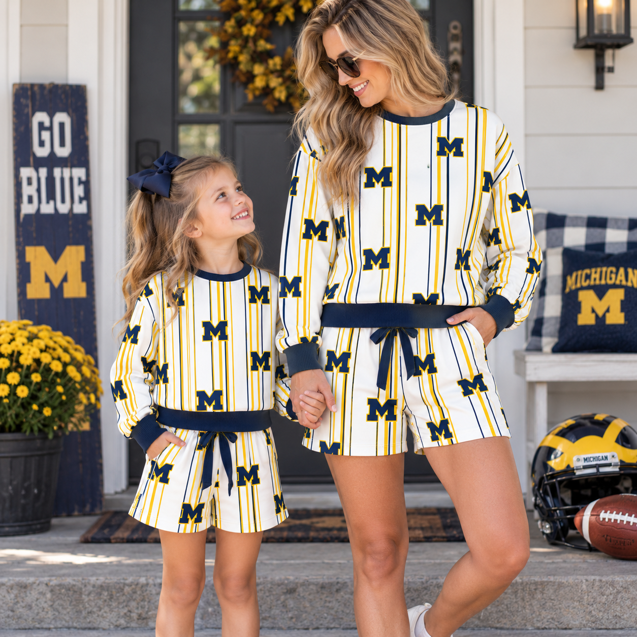 （Weekly Pre-Order）Mommy&Me Football Print Shorts Set（Ends 9.20）