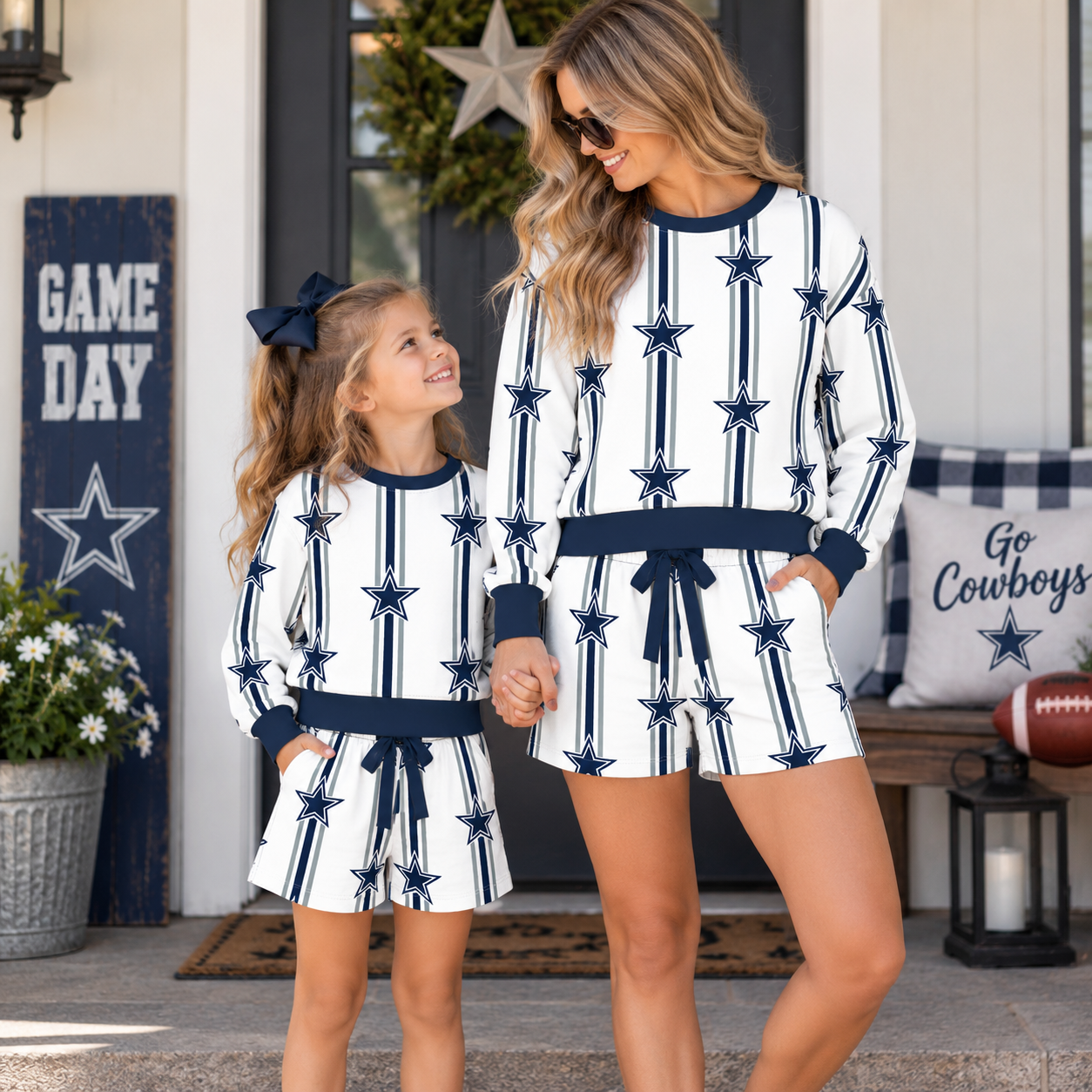 （Weekly Pre-Order）Mommy&Me Football Print Shorts Set（Ends 9.20）