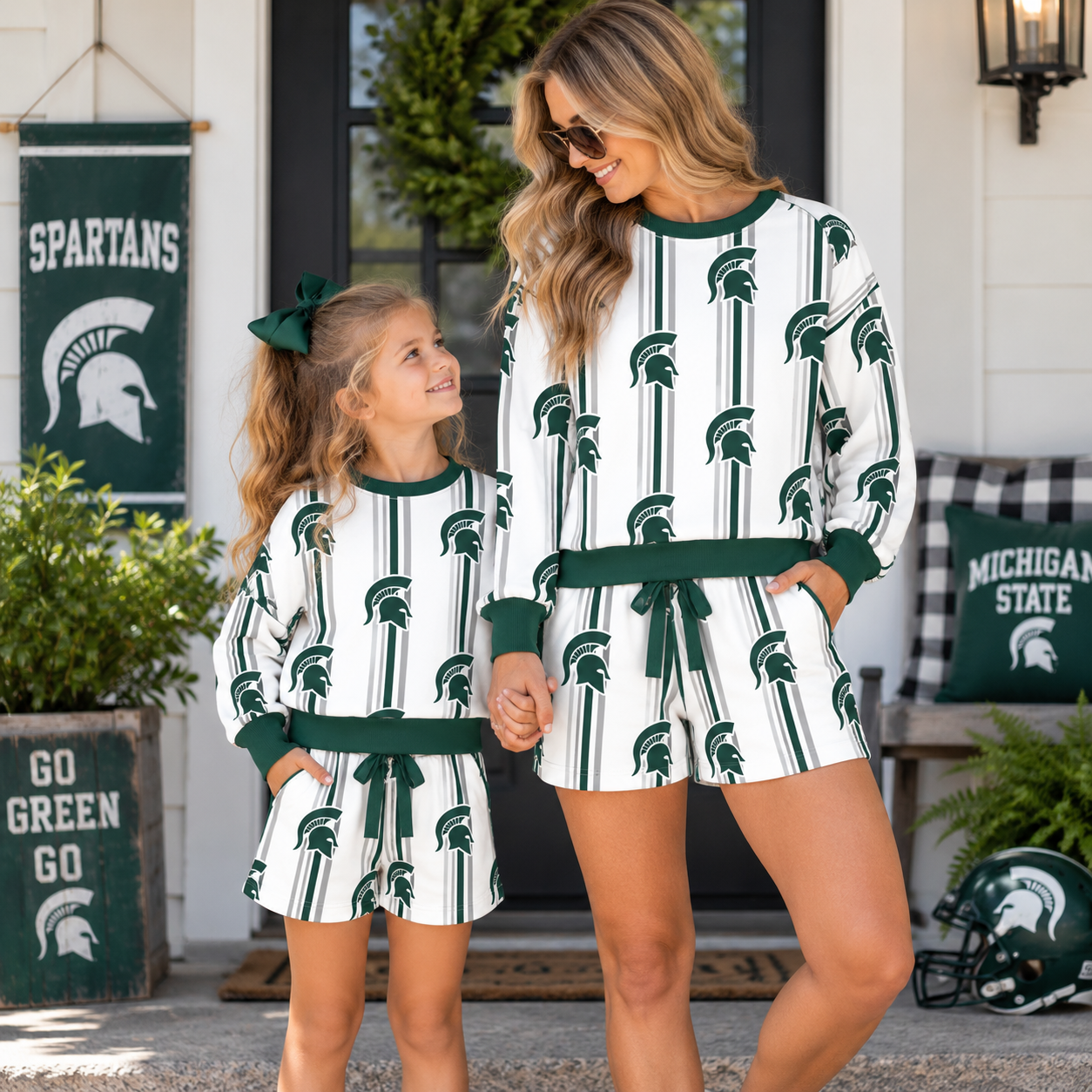 （Weekly Pre-Order）Mommy&Me Football Print Shorts Set（Ends 9.20）