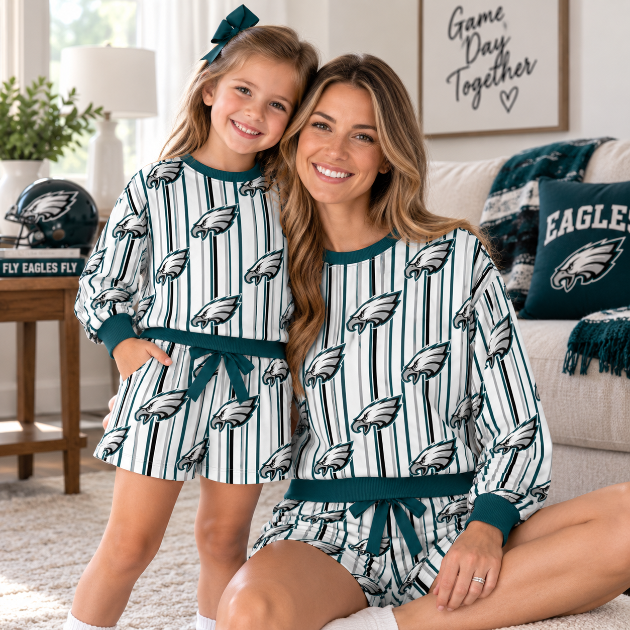 （Weekly Pre-Order）Mommy&Me Football Print Shorts Set（Ends 9.20）