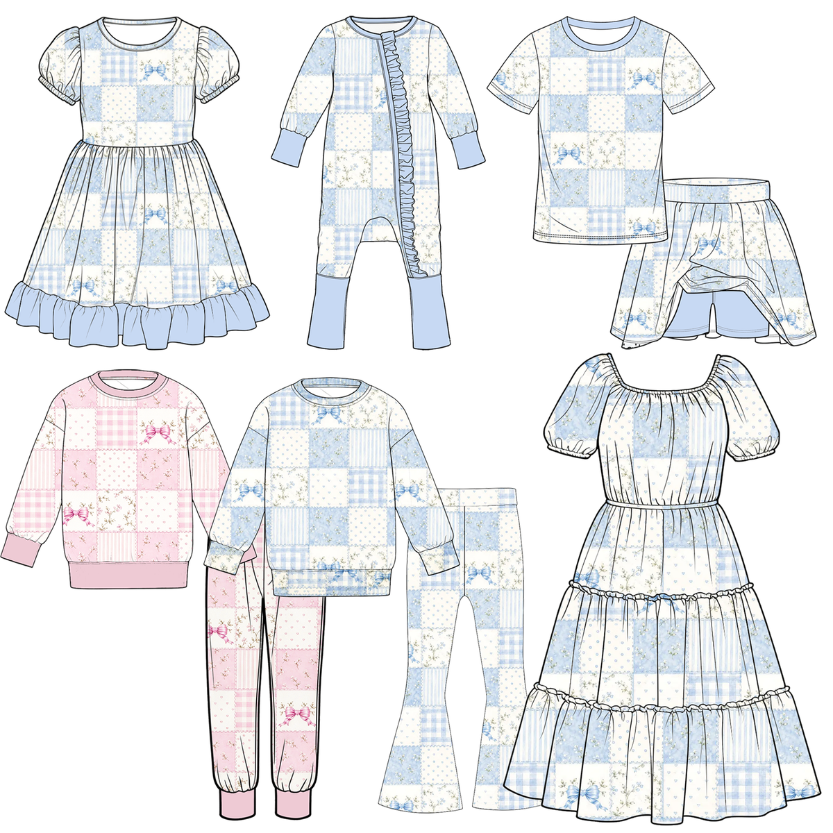 （Weekly Pre-Order）Family Fall Bow Print Dress,Set&Romper（Ends 9.20）