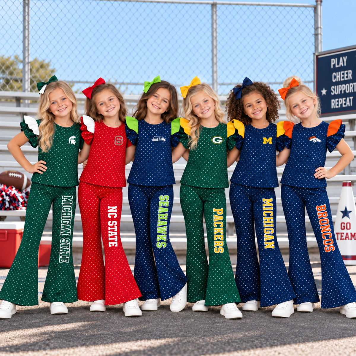 （Weekly Pre-Order）Girls Football Print Ruffle Outfit Set（Ends 9.20）