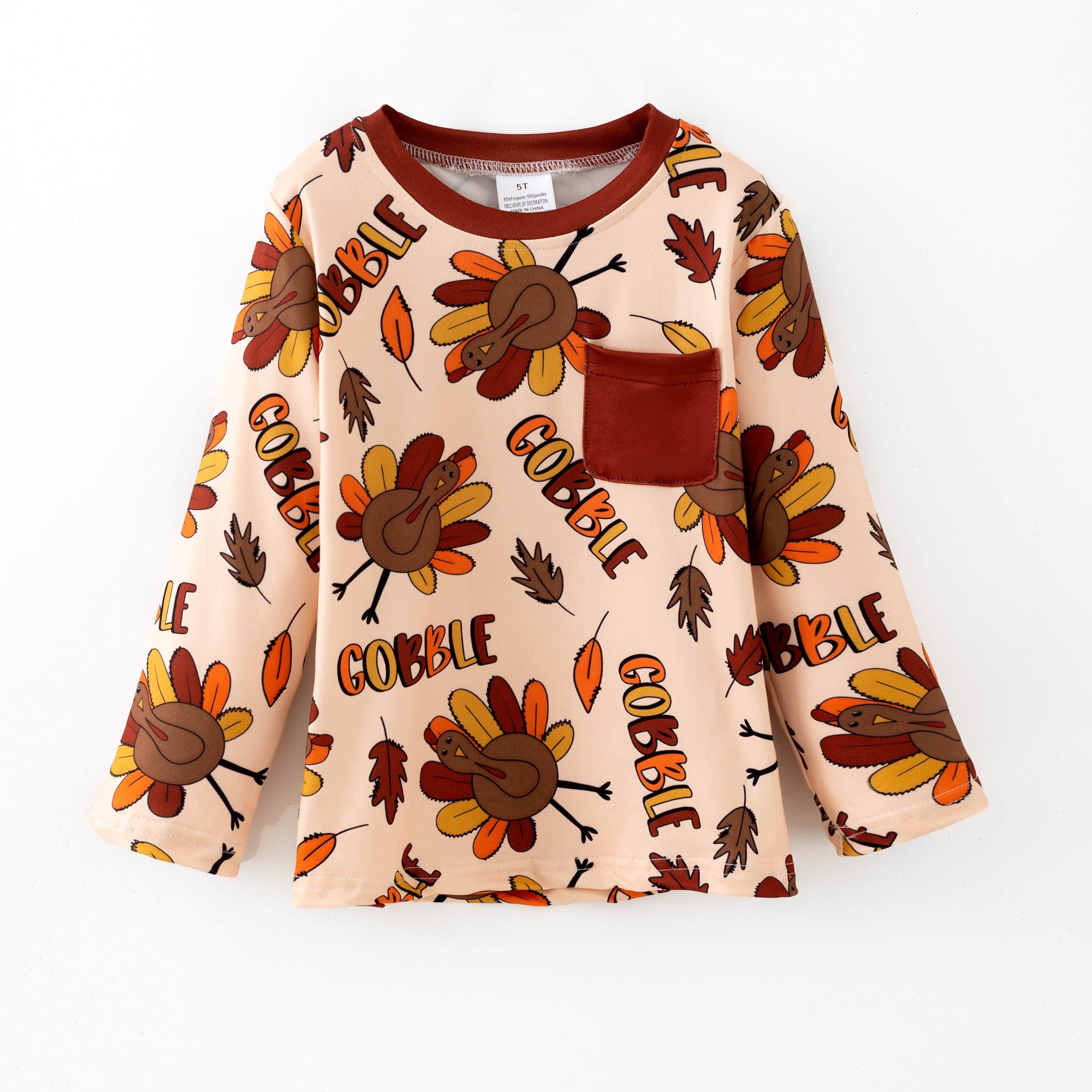（Pre Order,Prepack Zone）Family Thanksgiving Turkey Print Set&Top
