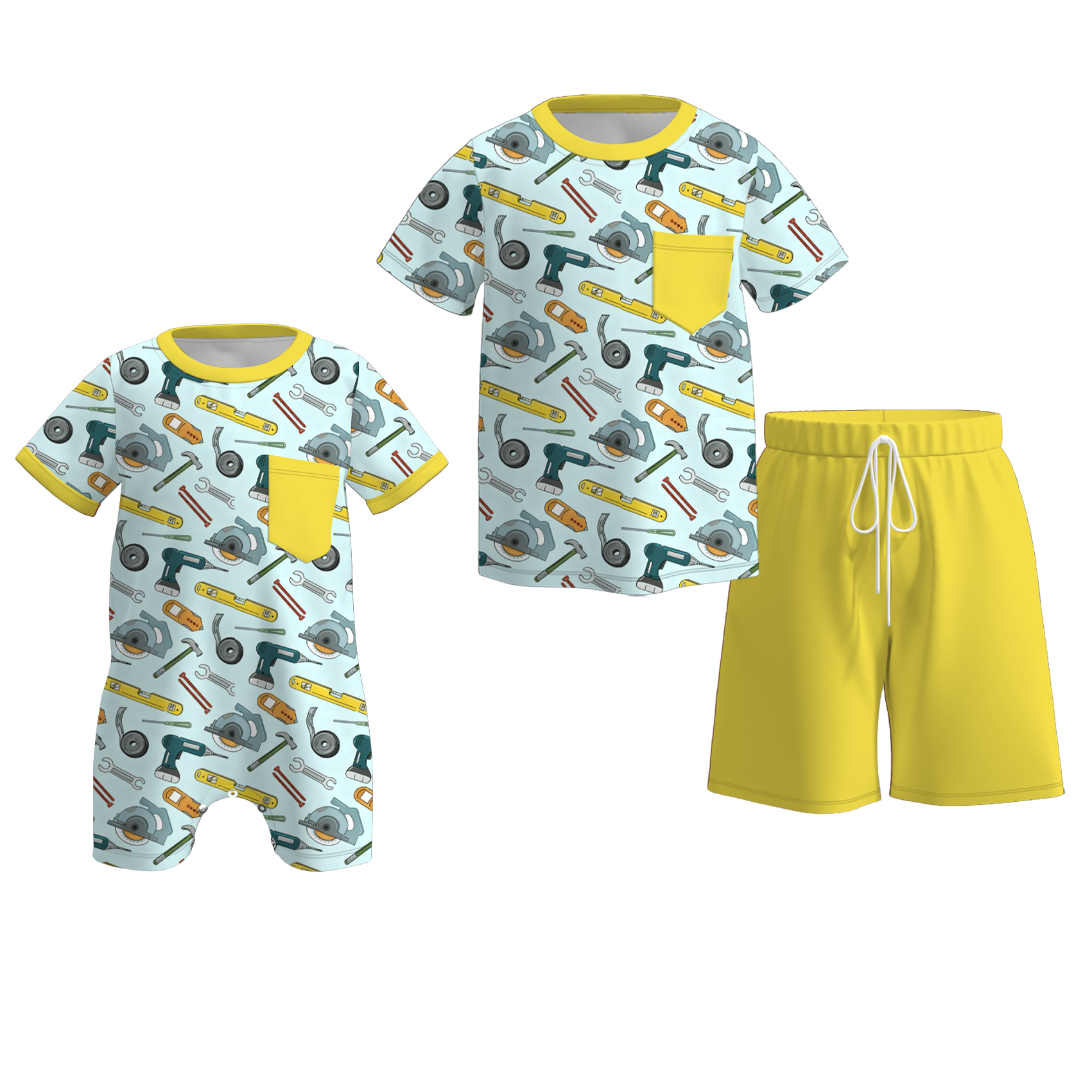（Pre Order）Brothers Spring and Summer Print Set＆Romper