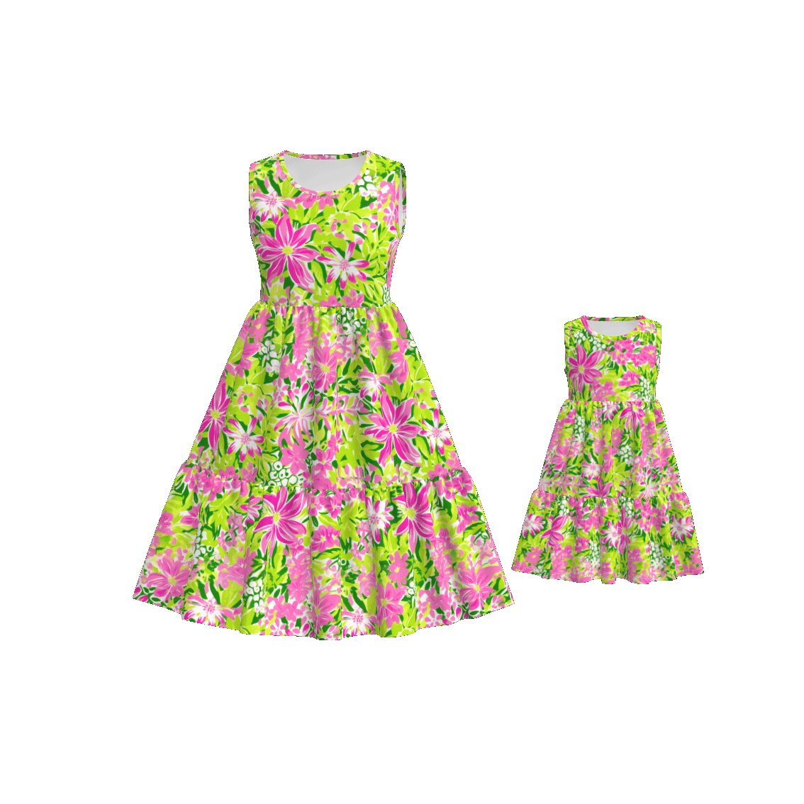 （Pre Order）Mommy and Me Spring and Summer Floral Print Dress