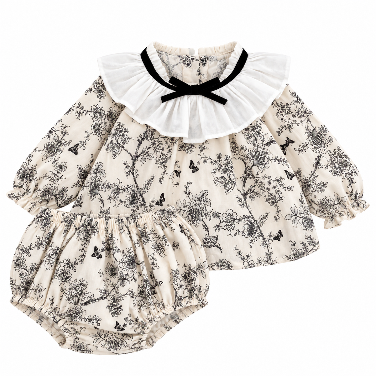 （Pre Order 2 Weeks）Toddler Girls Fall Floral Print Bloomer Set
