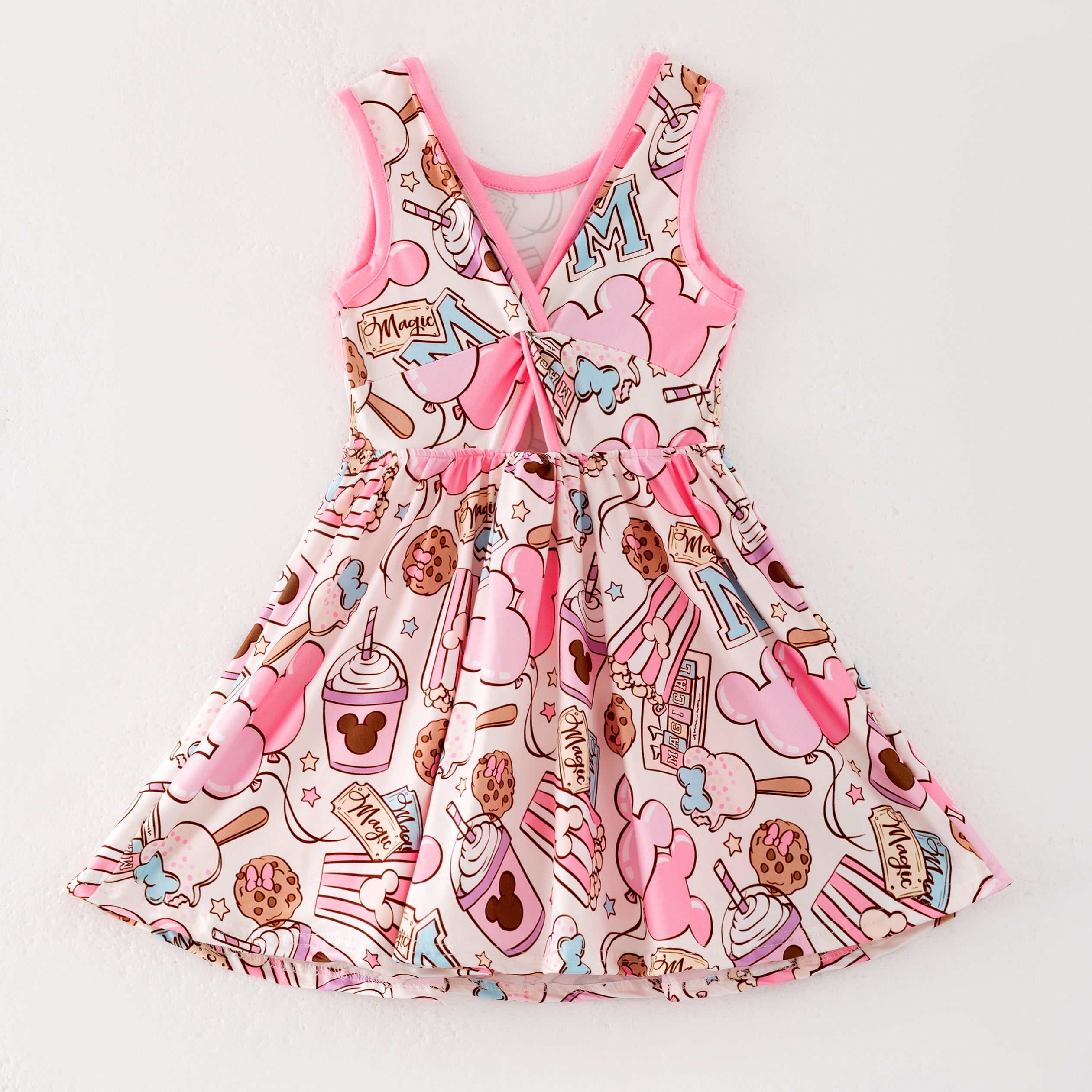 （Pre Order）Girls Spring and Summer Cartoon Print Skort Dress