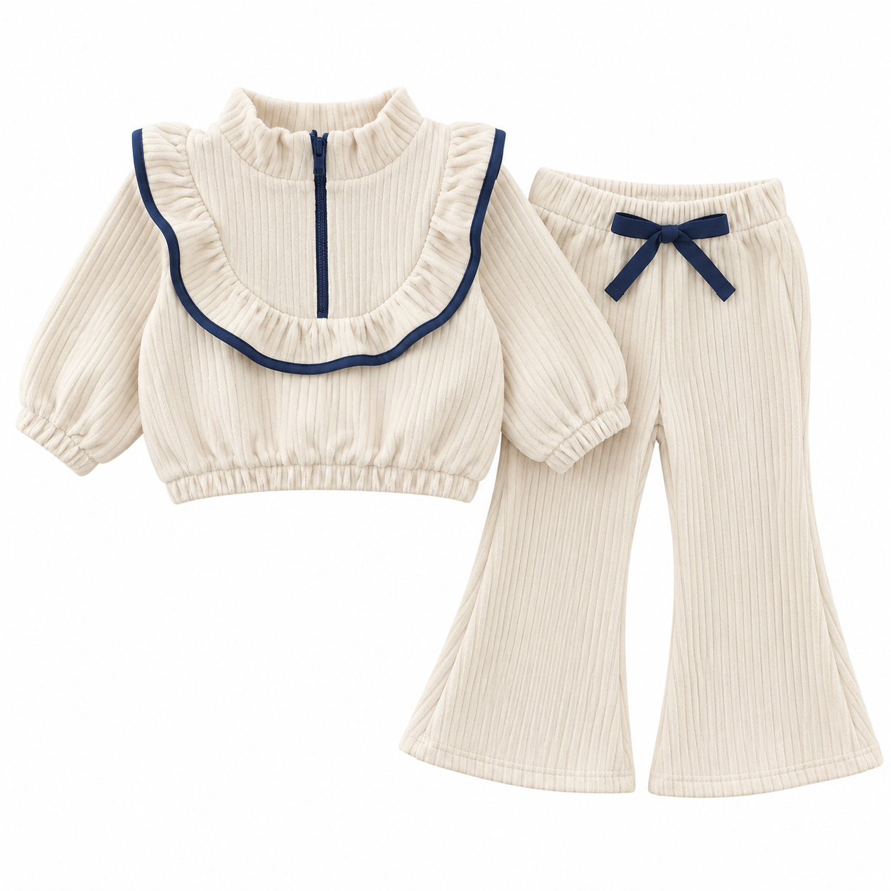 （Pre Order 2 Weeks）Girls Fall Corduroy Ruffle Outfit Set