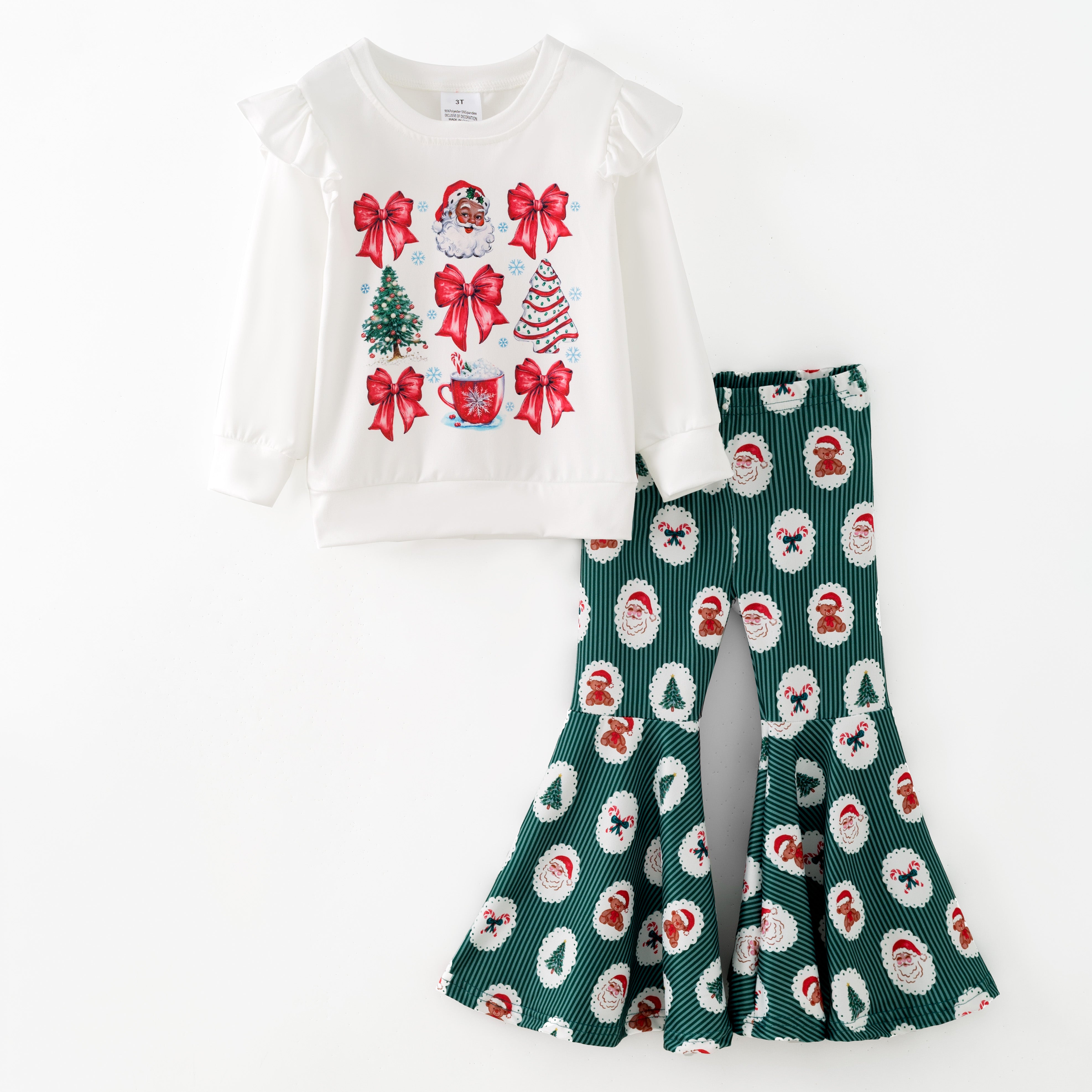 （Pre Order,Prepack Zone）Girls Christmas Print Set（Mix Size）