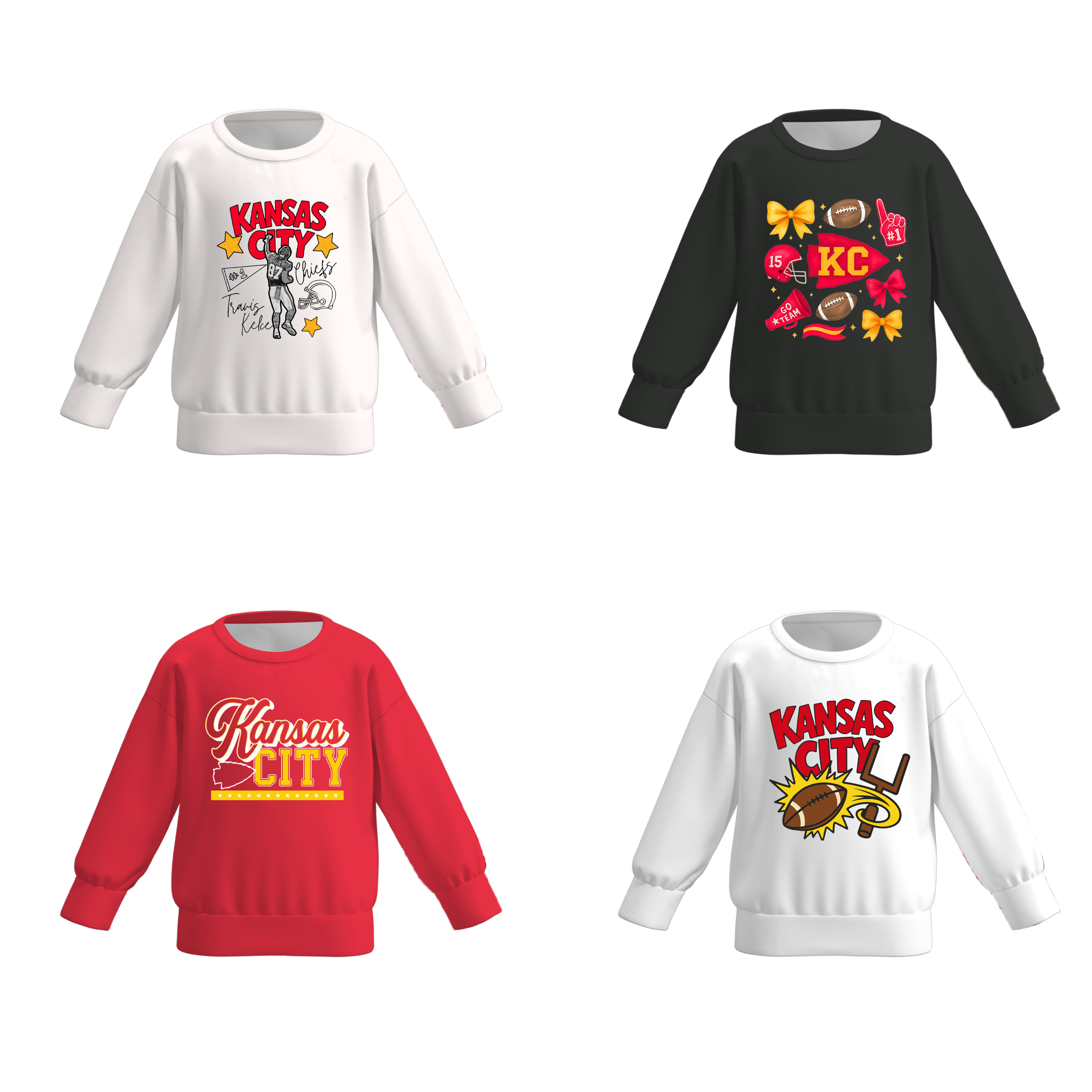 （Pre Order）Girls Football Print Sweatshirt
