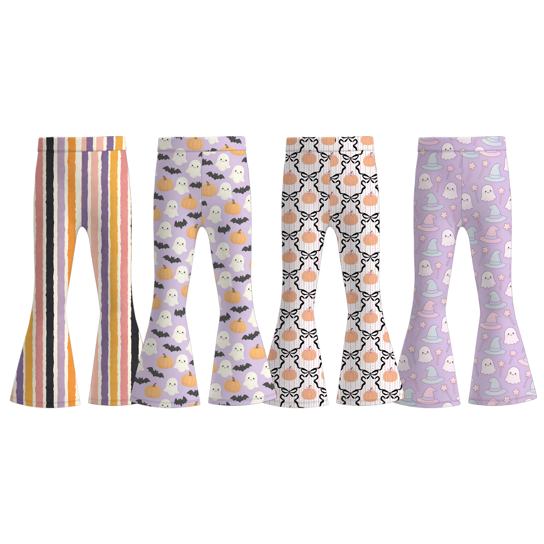 （Pre Order+Prepack Zone）Girls Halloween Print Bell Pants