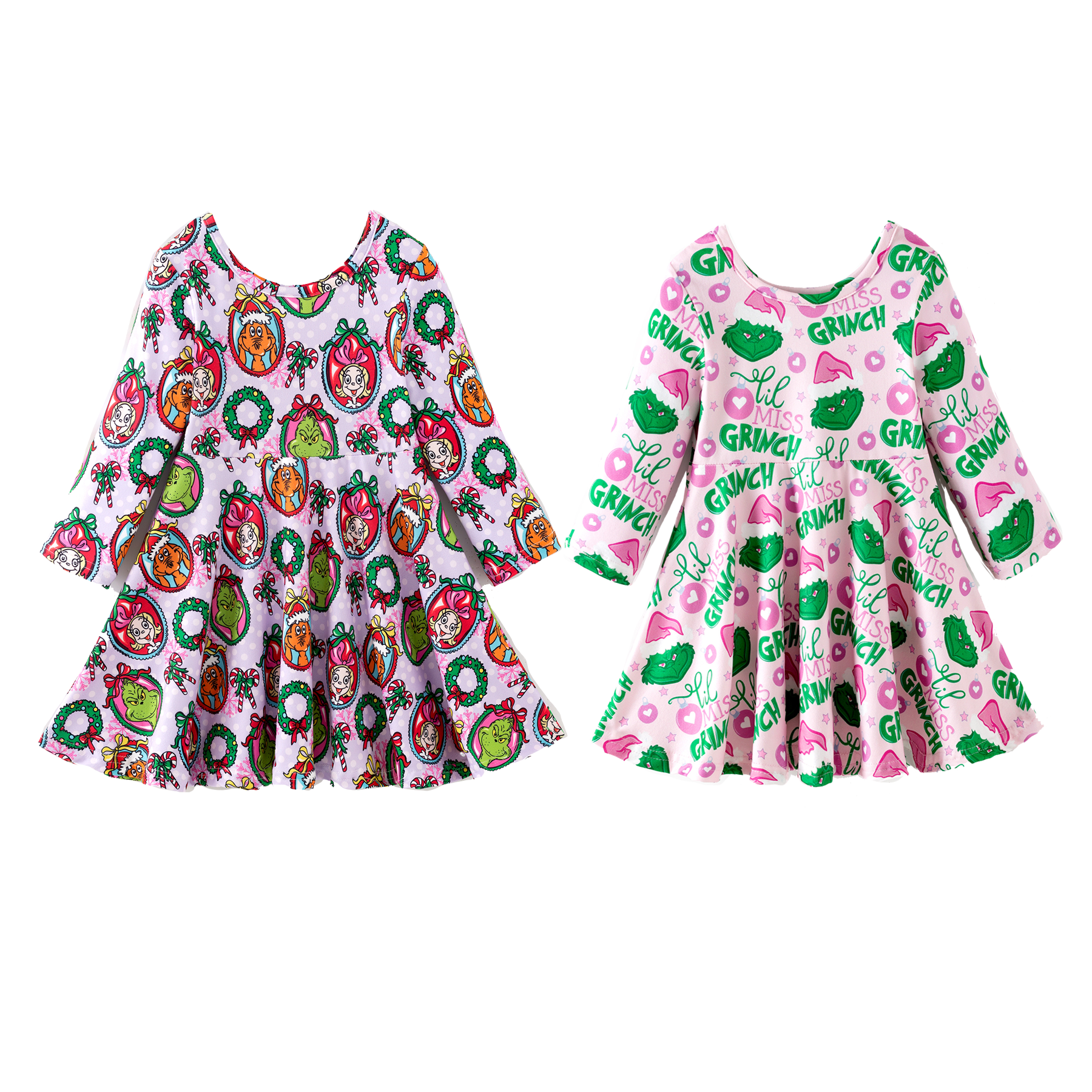 （Pre Order,Prepack Zone）Girls Christmas Cartoon Print Dress（Mix Size）