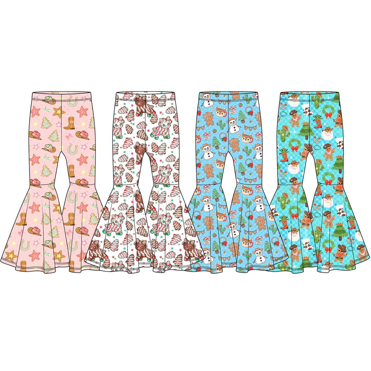 （Pre Order）Girls Christmas Print Pants