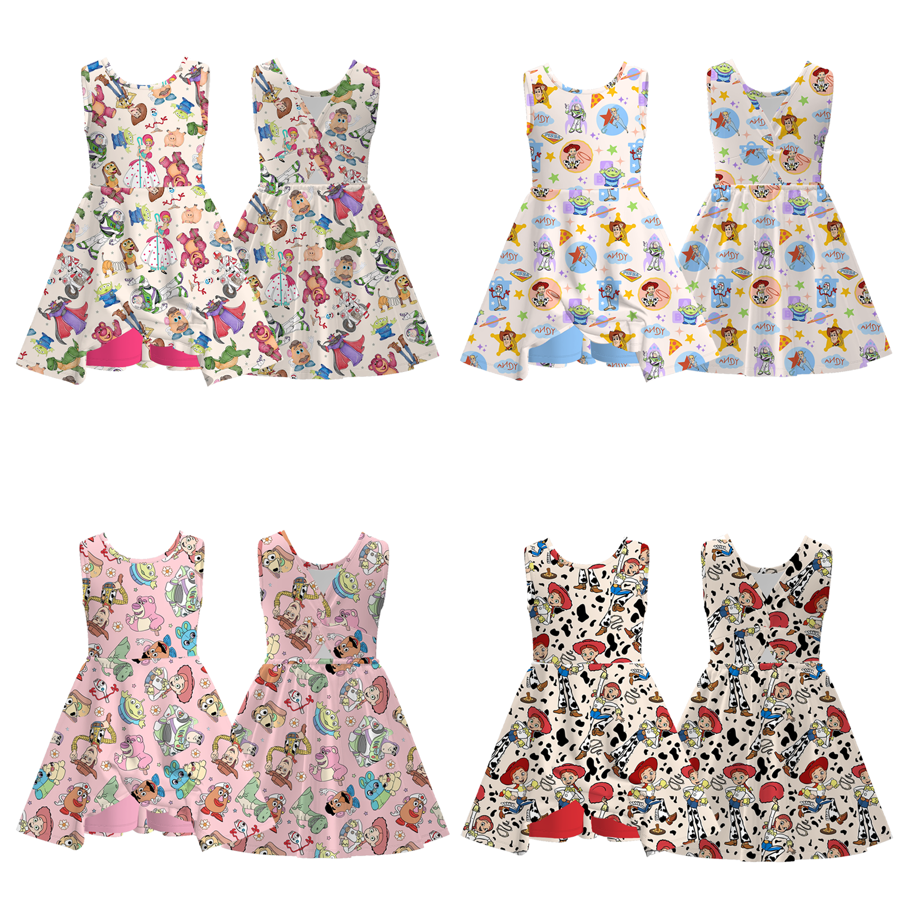 （Pre Order）Girls Spring and Summer Cartoon Print Skort Dress