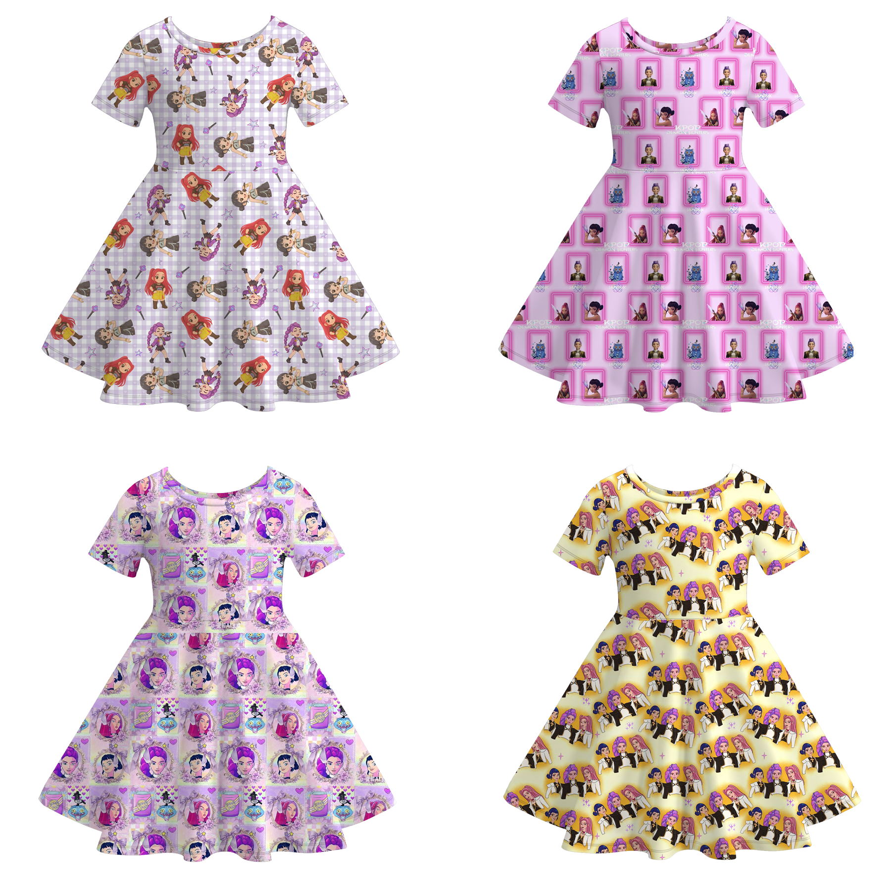 （Pre Order）Girls Spring&Summer Movie Character Print Dress