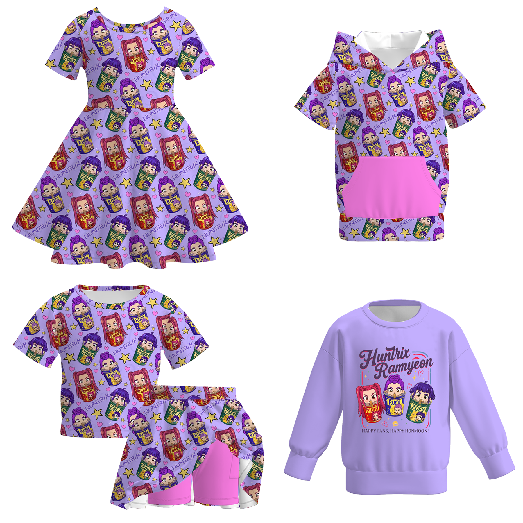 （Pre Order）Girls Movie Character Print Dress,Set&Top