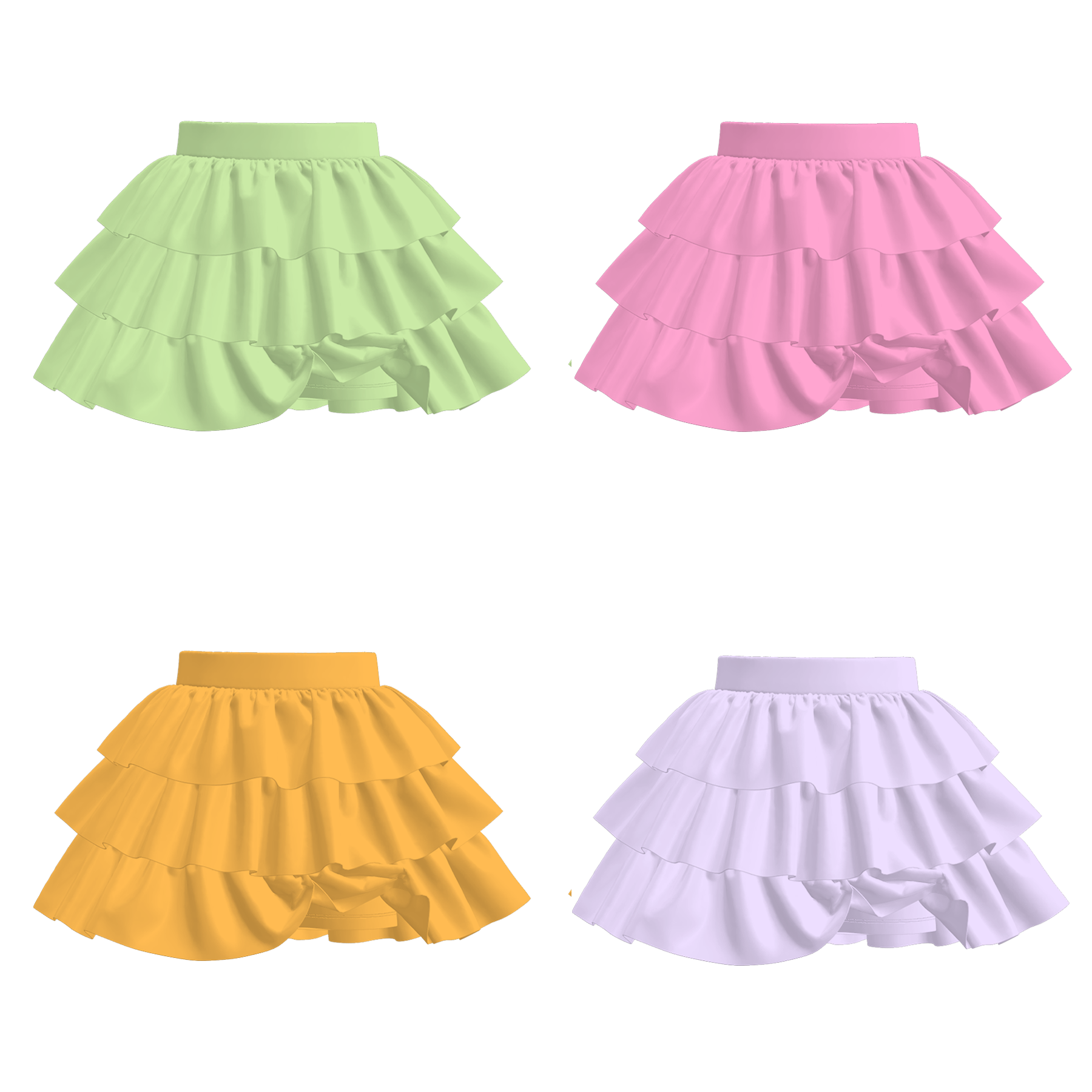 （Pre Order）Girls Spring and Summer Plain Color Skort
