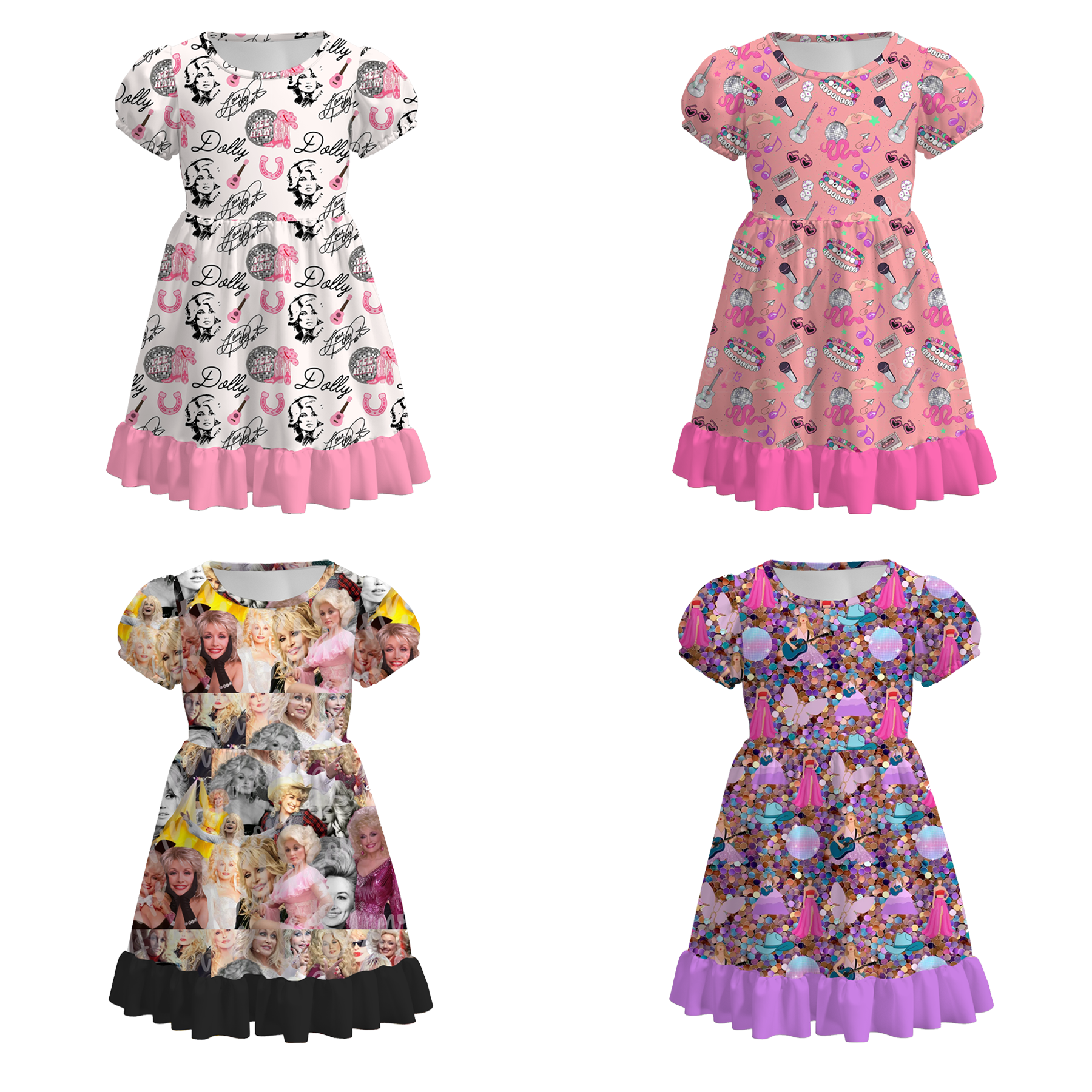 （Pre Order）Girls Spring and Summer Character Print Dress