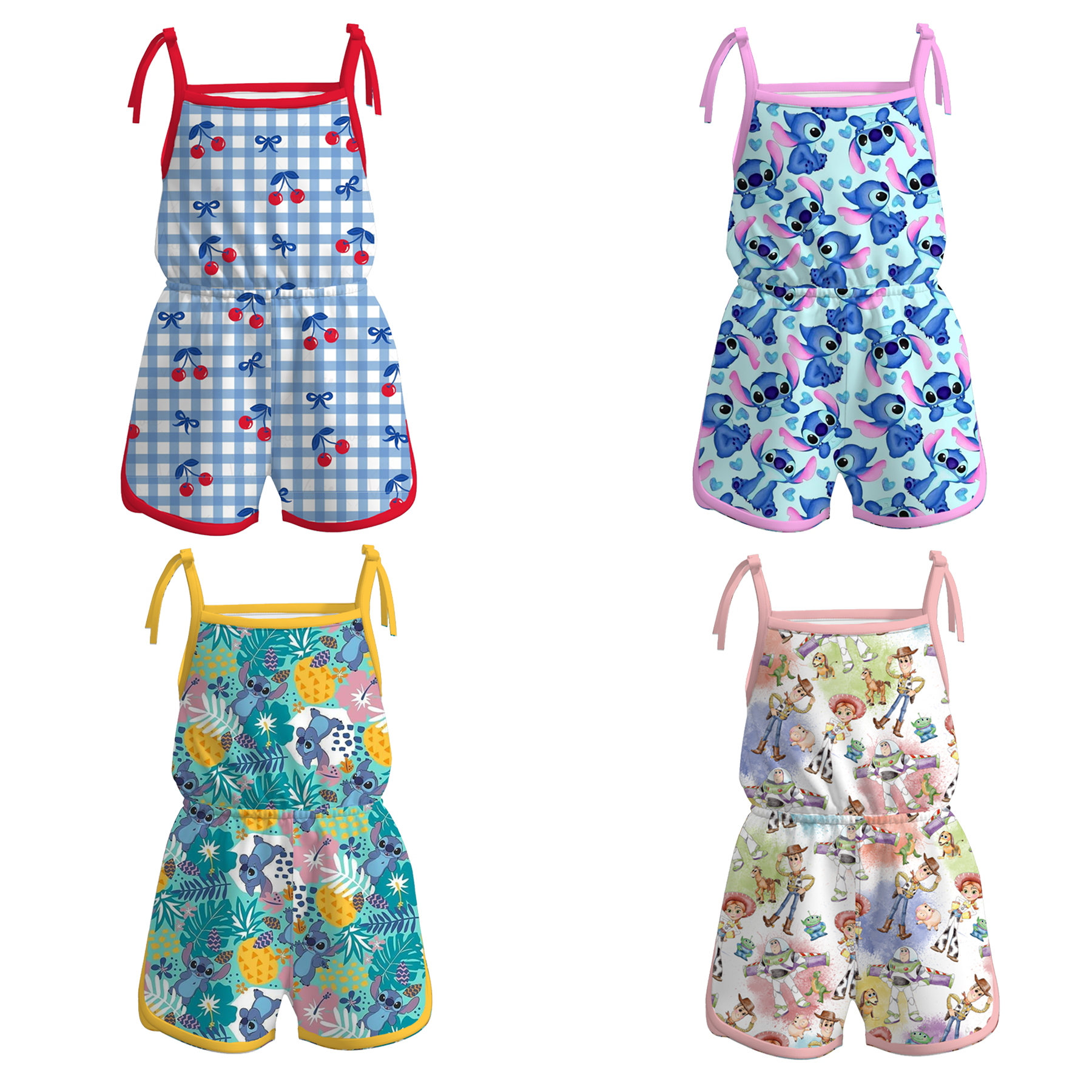 （Pre Order）Girls Spring and Summer Cartoon Print Jumpsuit