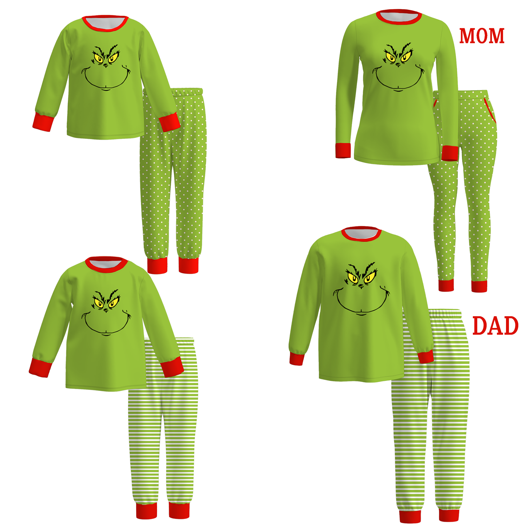 （Pre Order）Family Christmas Cartoon Print Pajamas