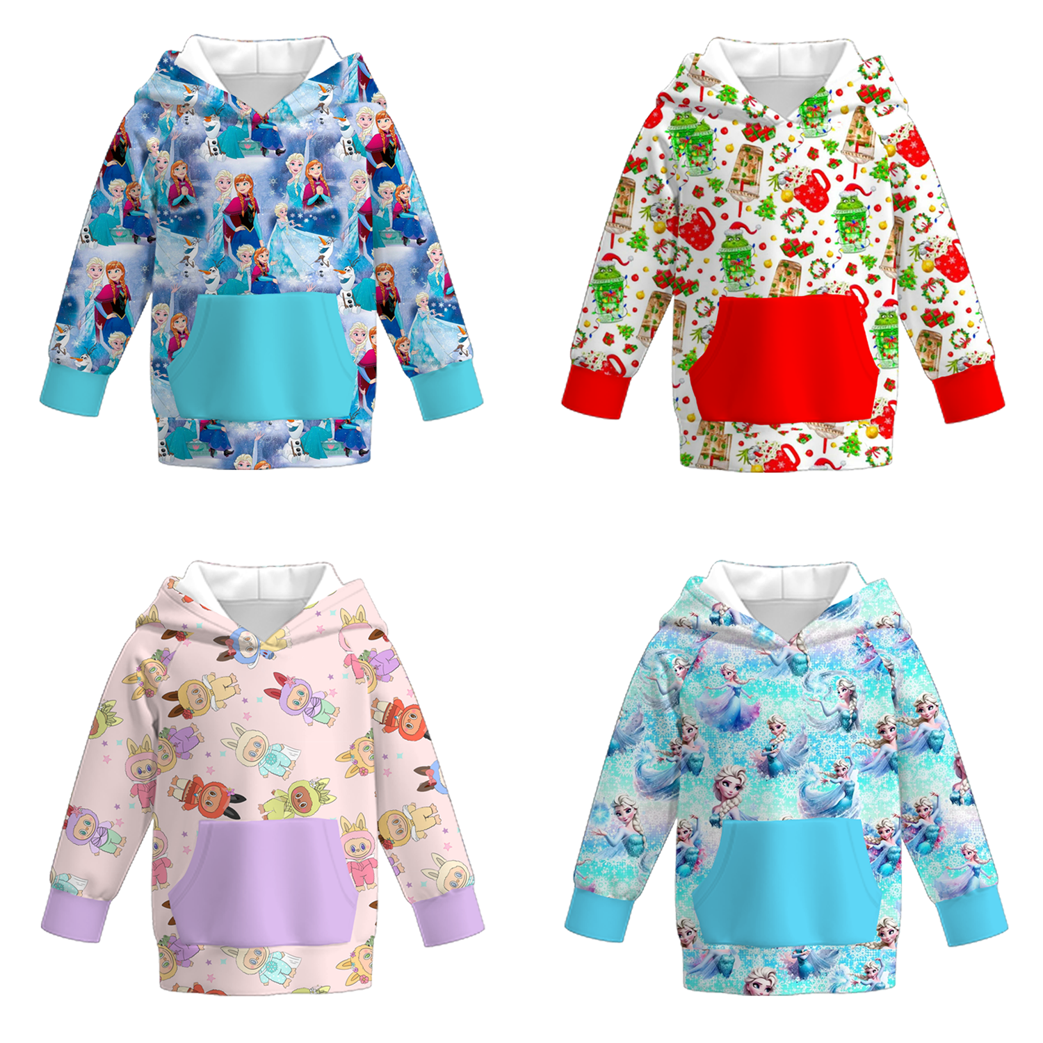 （Pre Order）Girls Fall&Winter Cartoon,Princess Print Hoodie