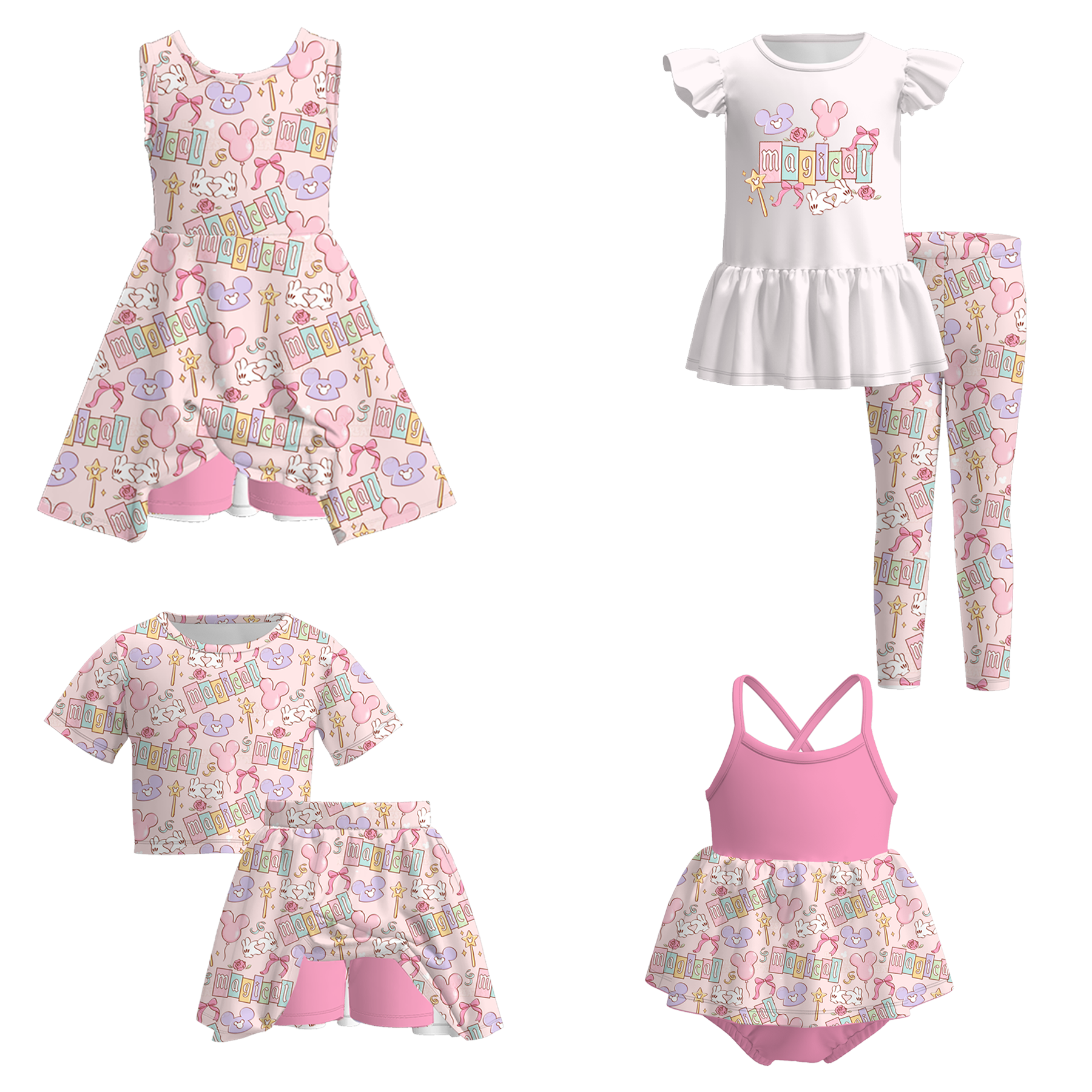 （Pre Order）Family Spring＆Summer Cartoon Print Dress,Set＆Romper