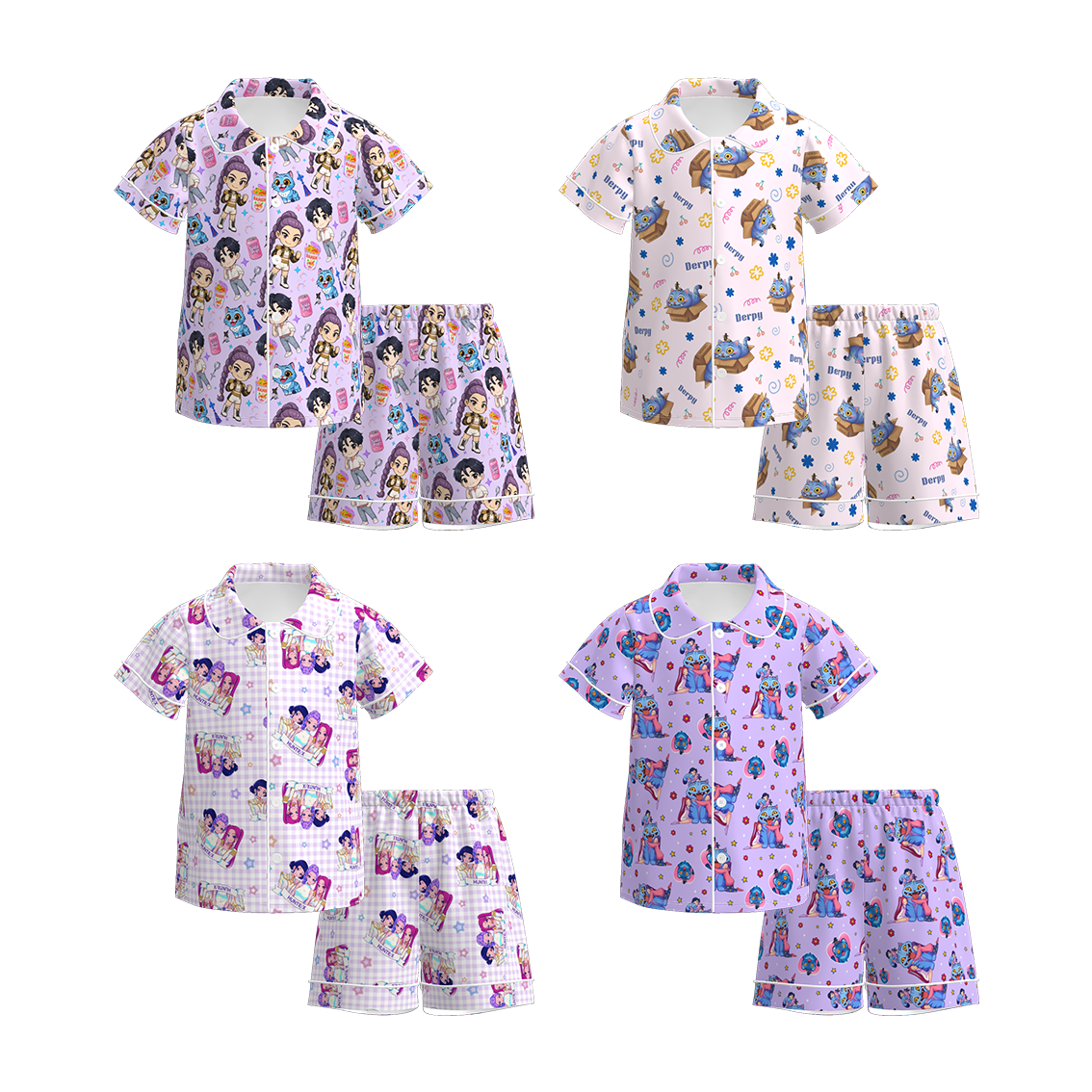 （Pre Order）Girls Movie Character Print Pajamas