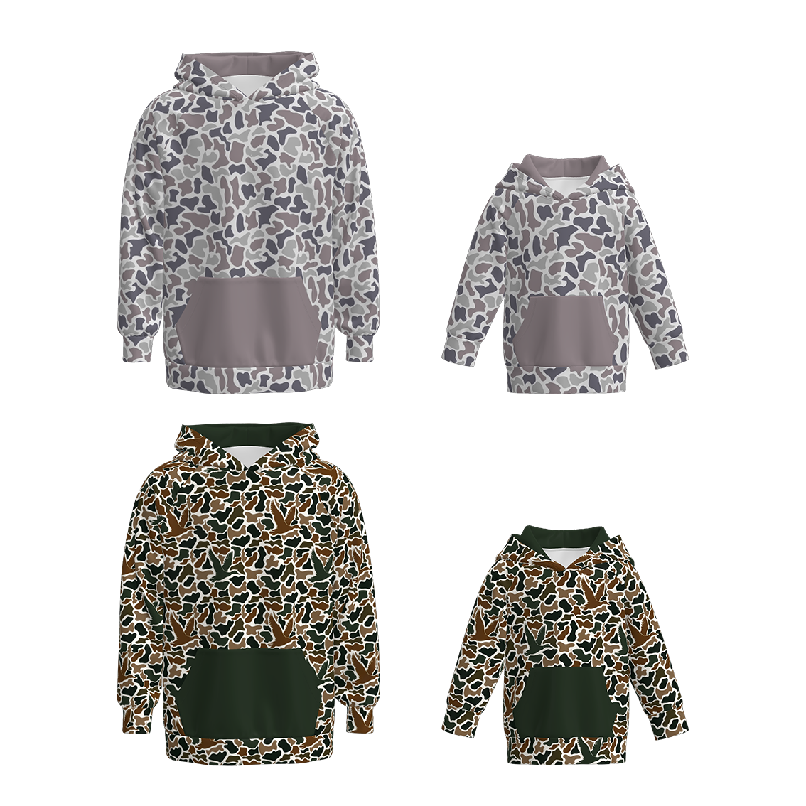 （Pre Order）Family Fall Camouflage Print Hoodie