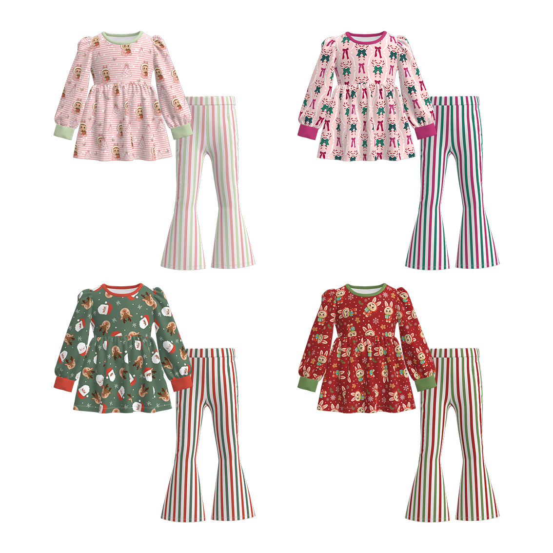 （Pre Order）Girls Christmas LBB Print Outfit Set