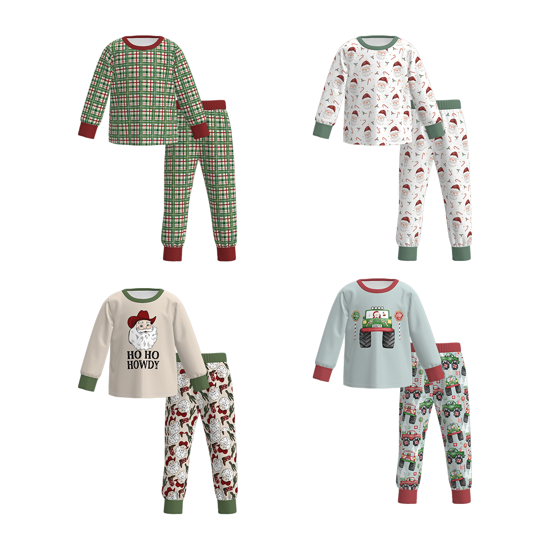 （Pre Order）Boys Christmas Santa Claus Print Pajamas