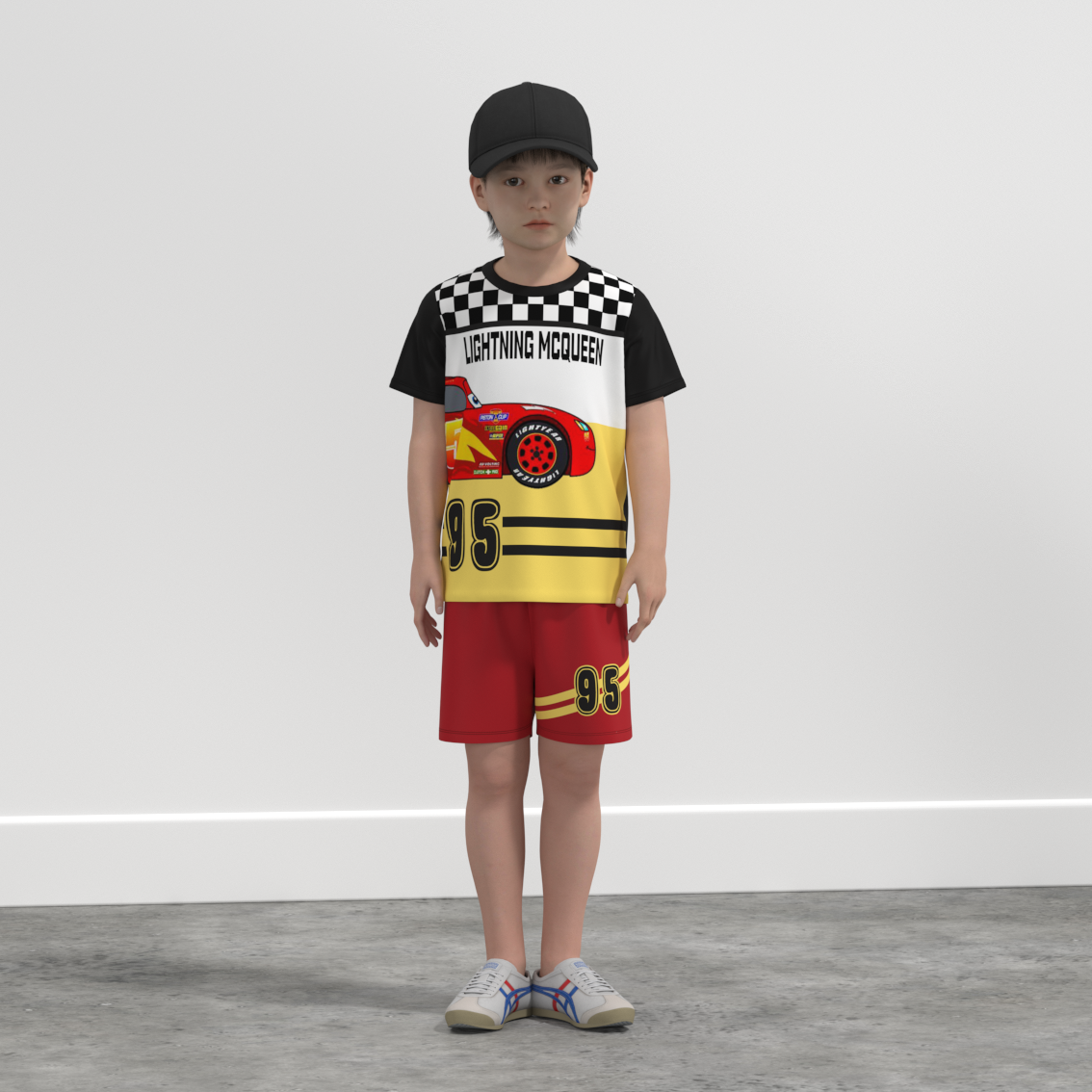 （Pre Order）Boys Spring and Summer Cartoon Print Shorts Set