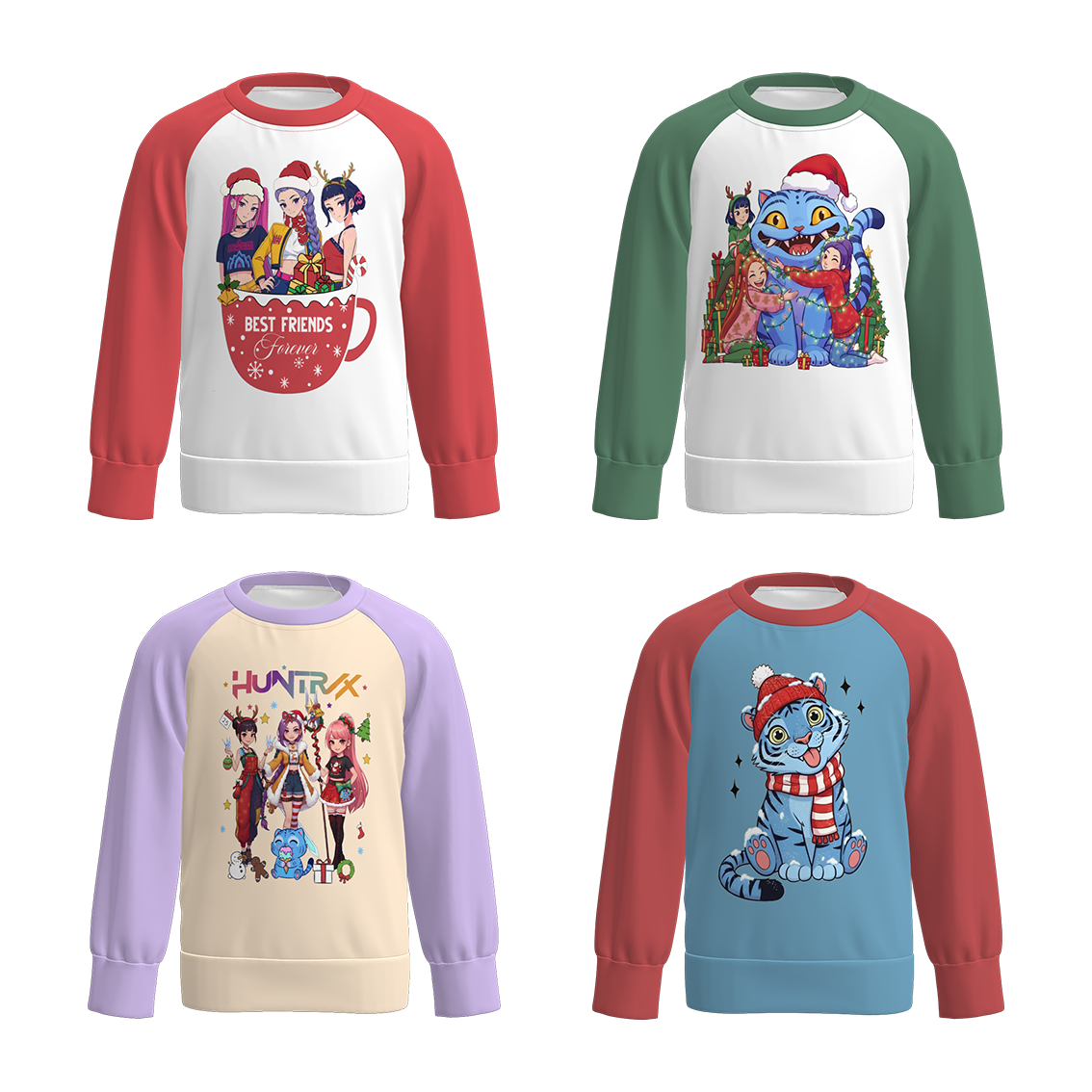 （Pre Order）Girls Christmas Movie Character Print Sweatshirt