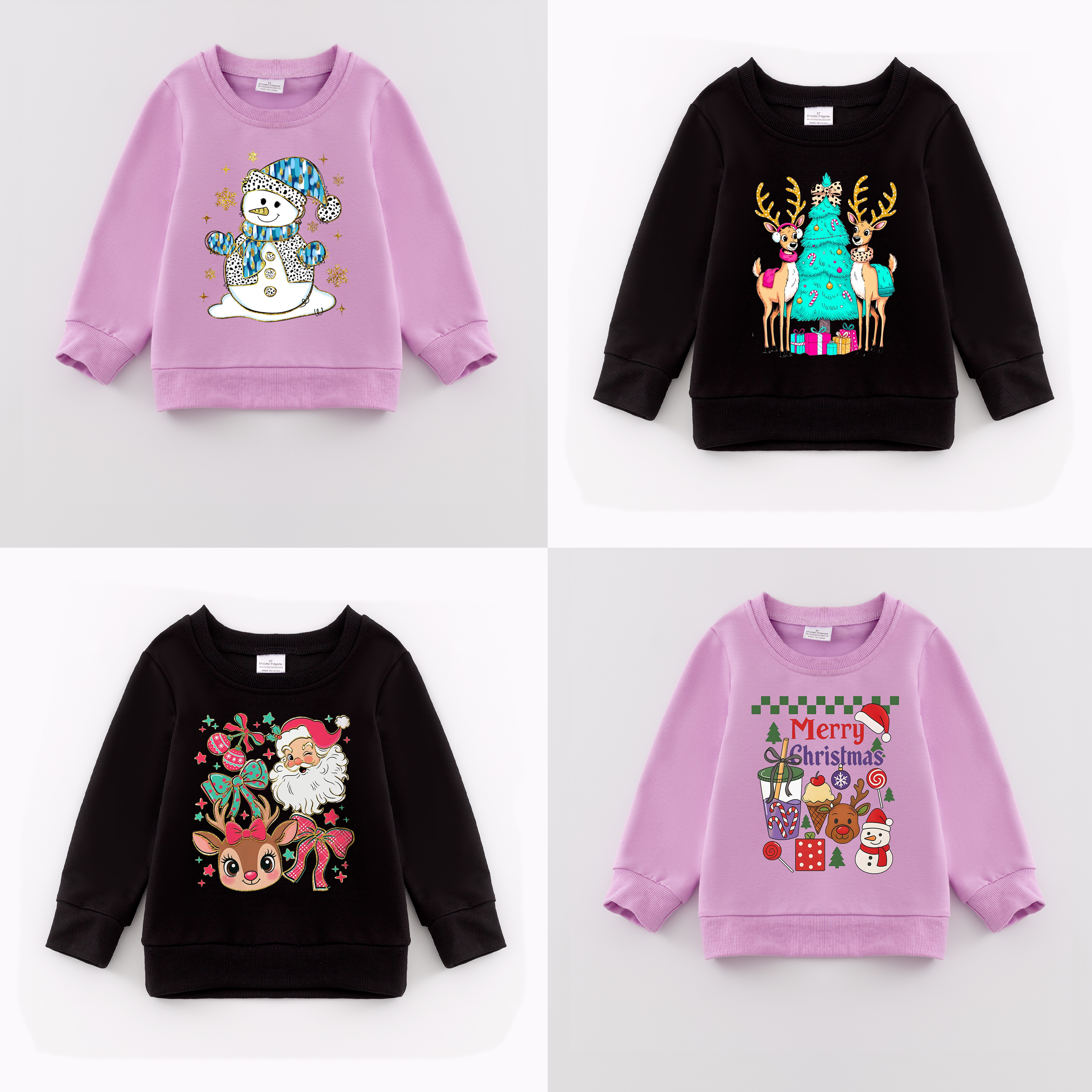 （Pre Order）Girls Christmas Print Cotton Sweatshirt