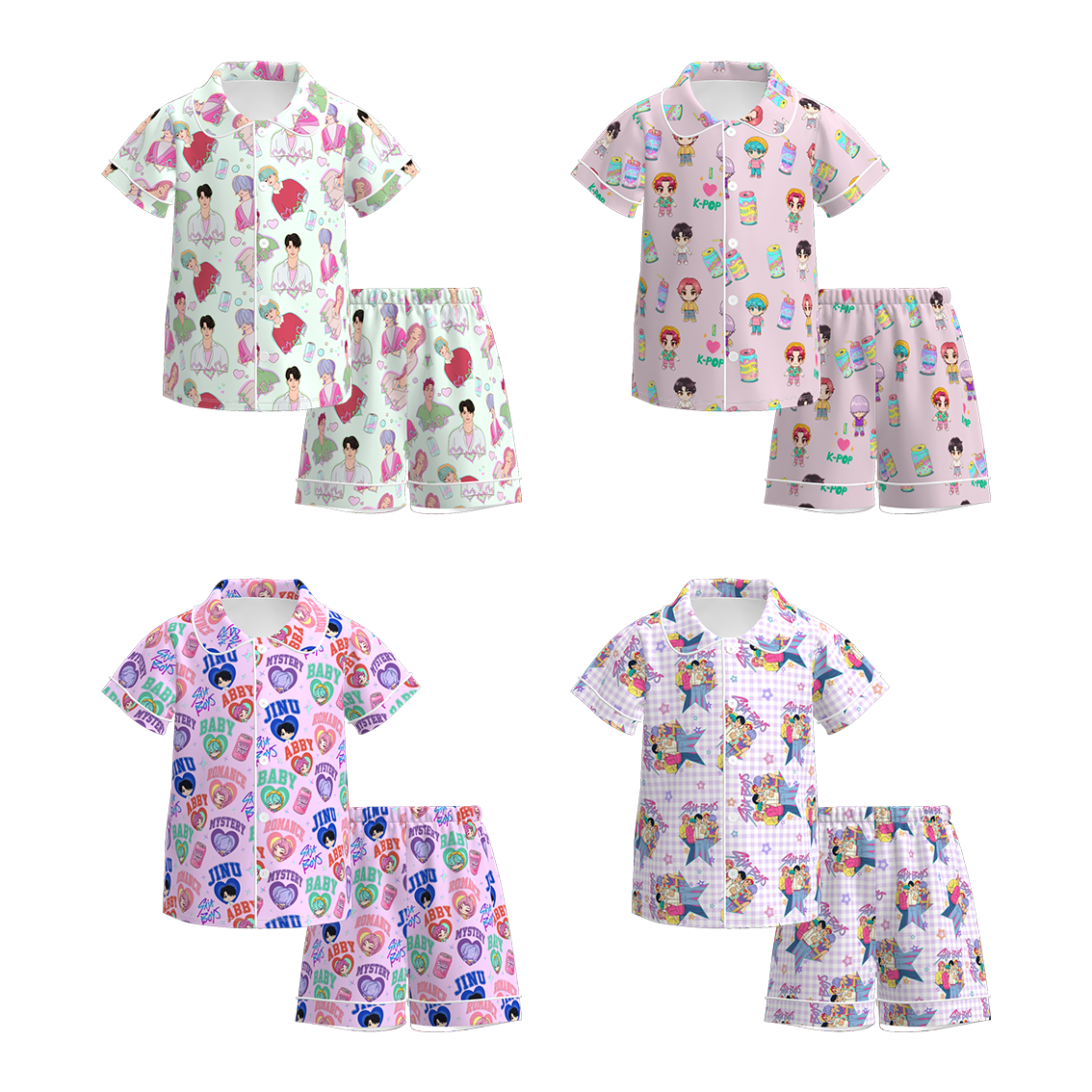 （Pre Order）Girls Movie Character Print Pajamas