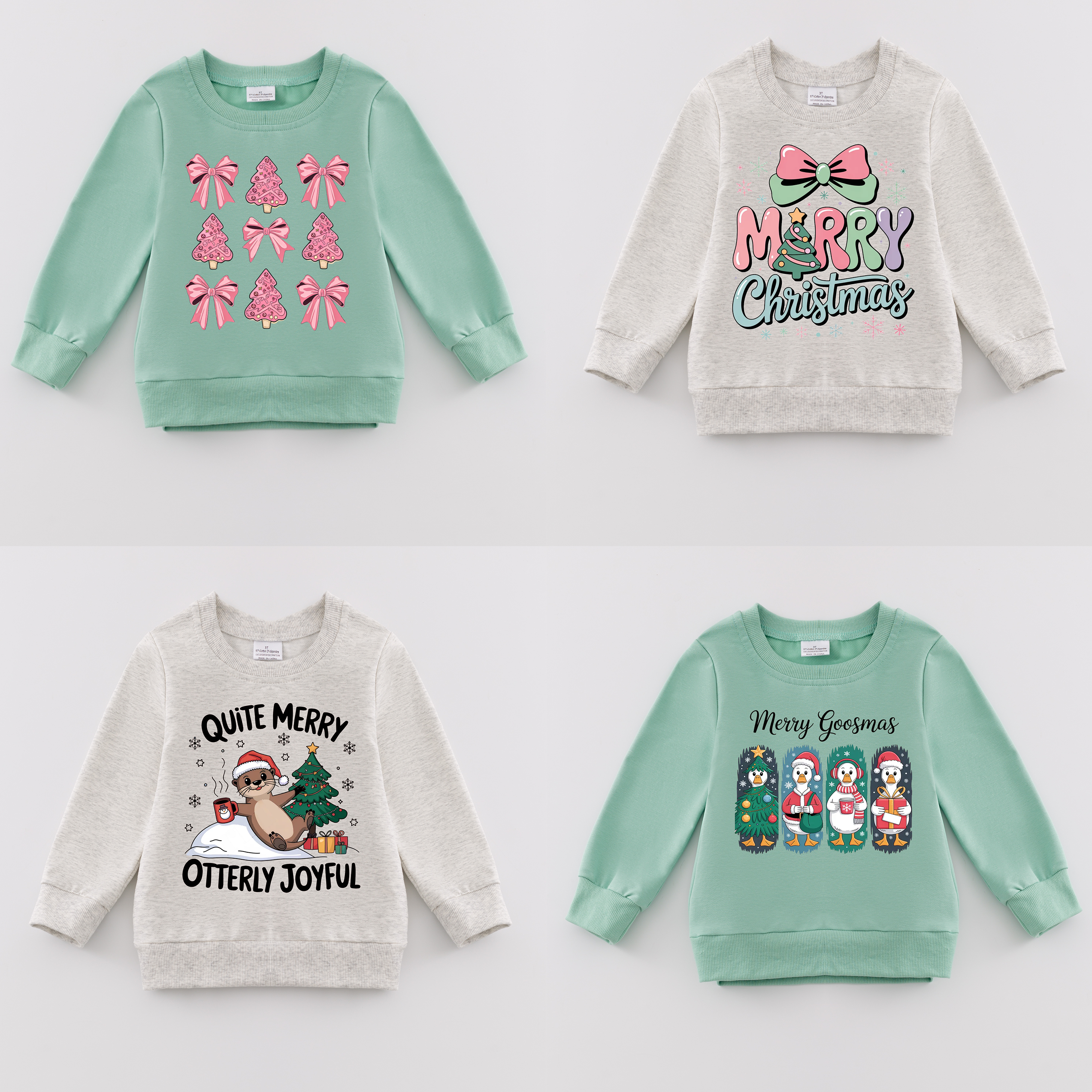 （Pre Order）Girls Christmas Print Cotton Sweatshirt